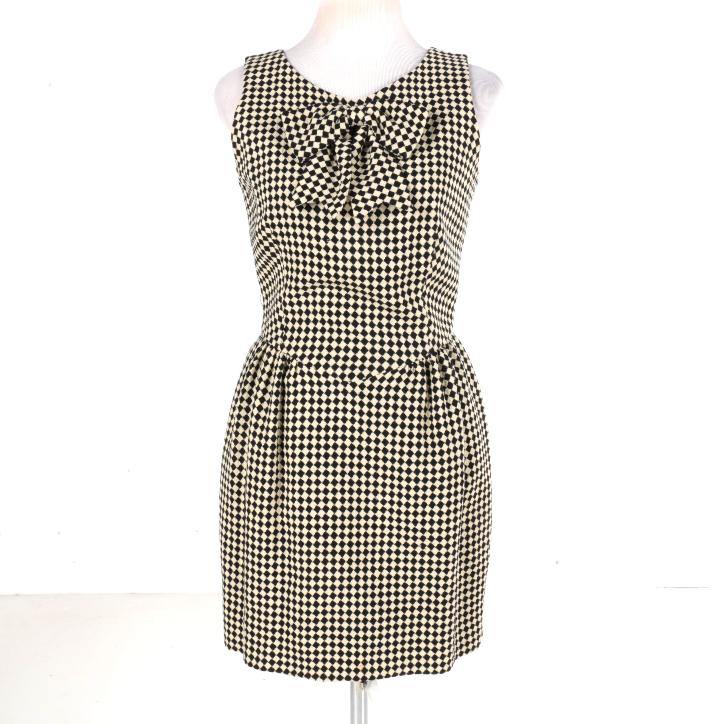 Moschino Couture Checkered Wool Sleeveless Dress