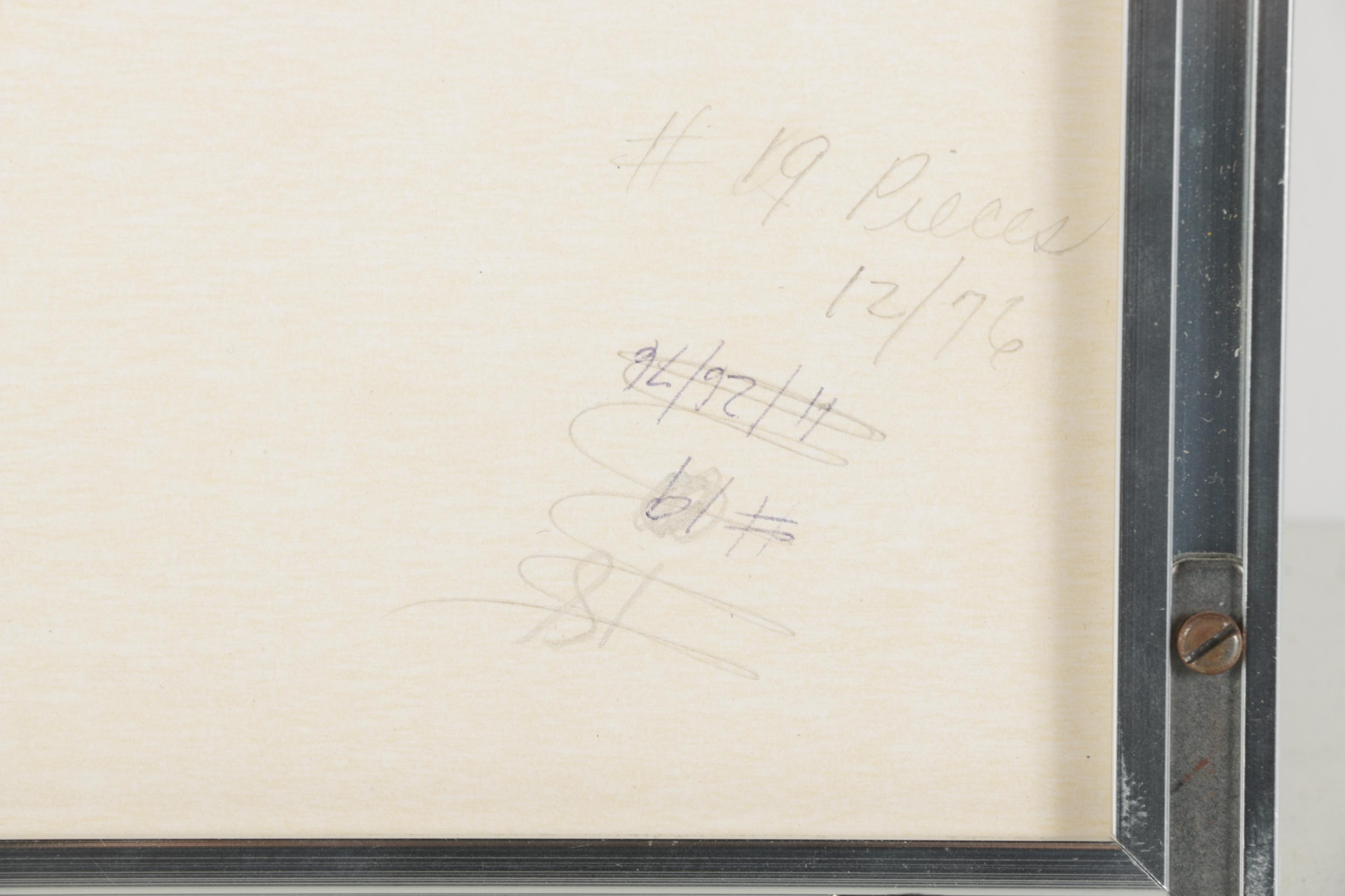 Nancy Howes Original 1976 Oil Painting on Canvas Board "Pieces"