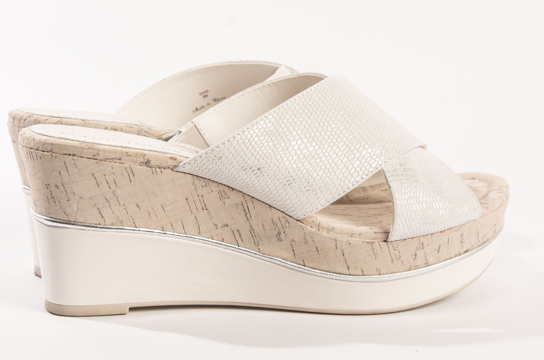 Donald J Pliner Brushed Metallic Lizard Wedges