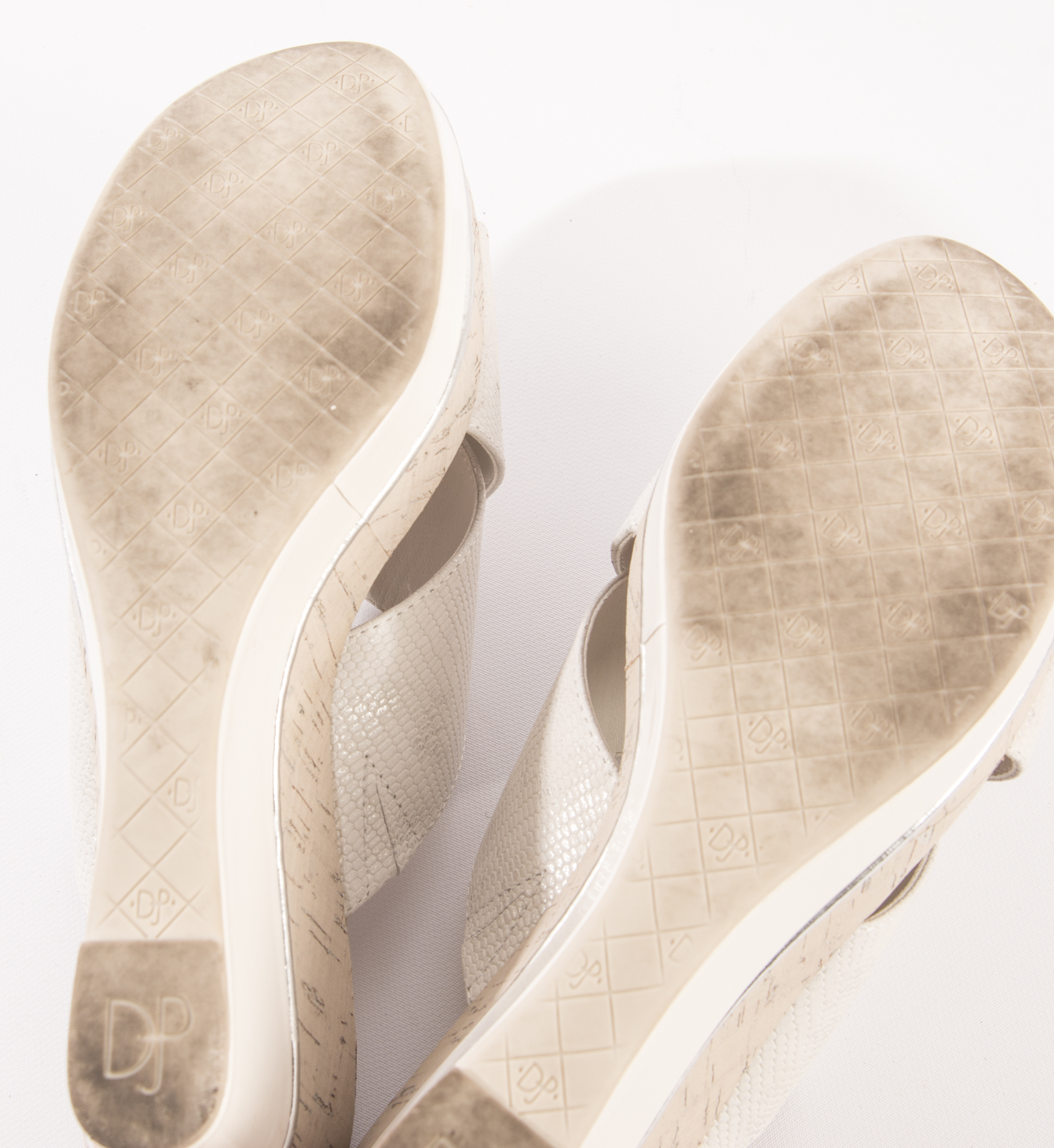 Donald J Pliner Brushed Metallic Lizard Wedges