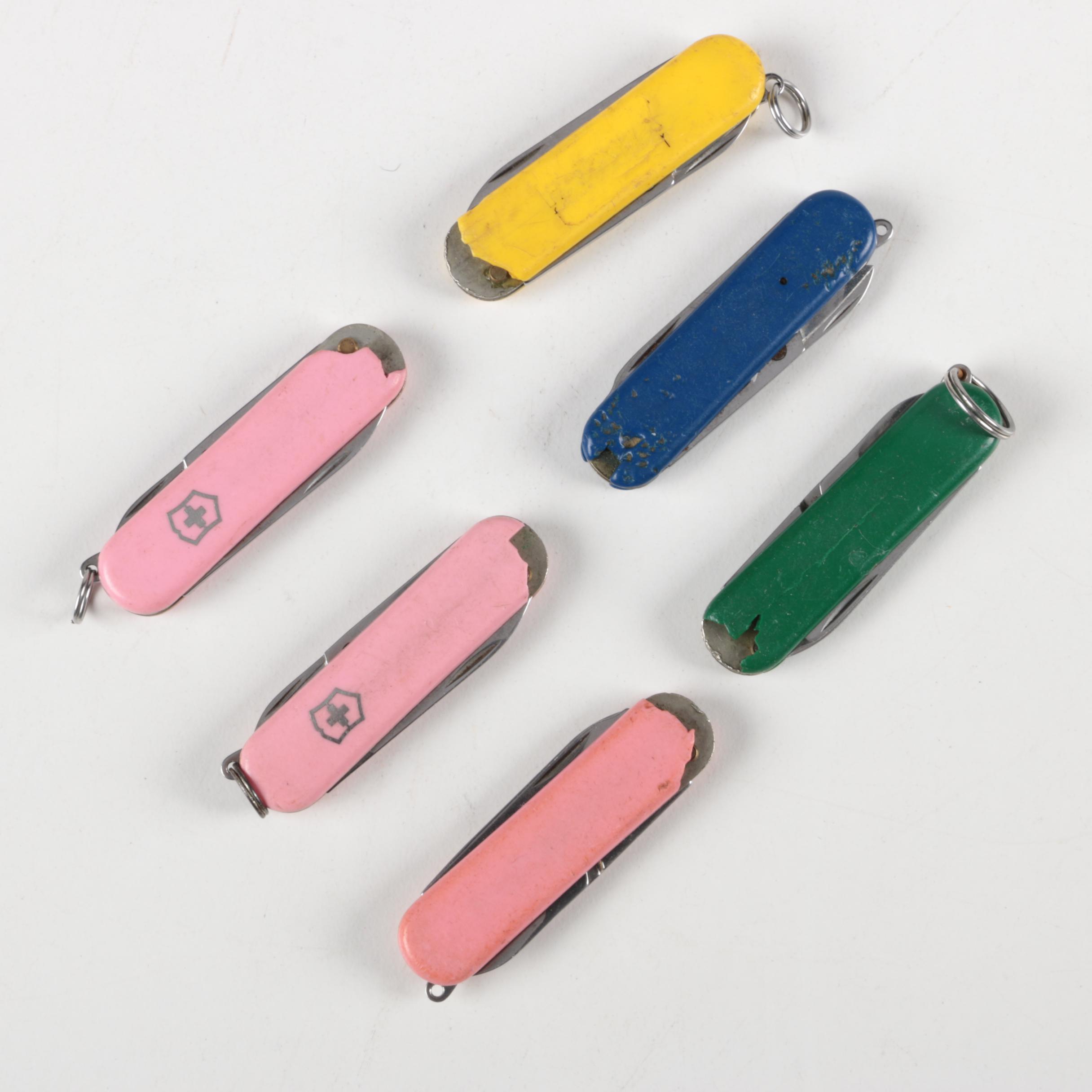 Assortment of Small Swiss Army Utility Pocket Knives
