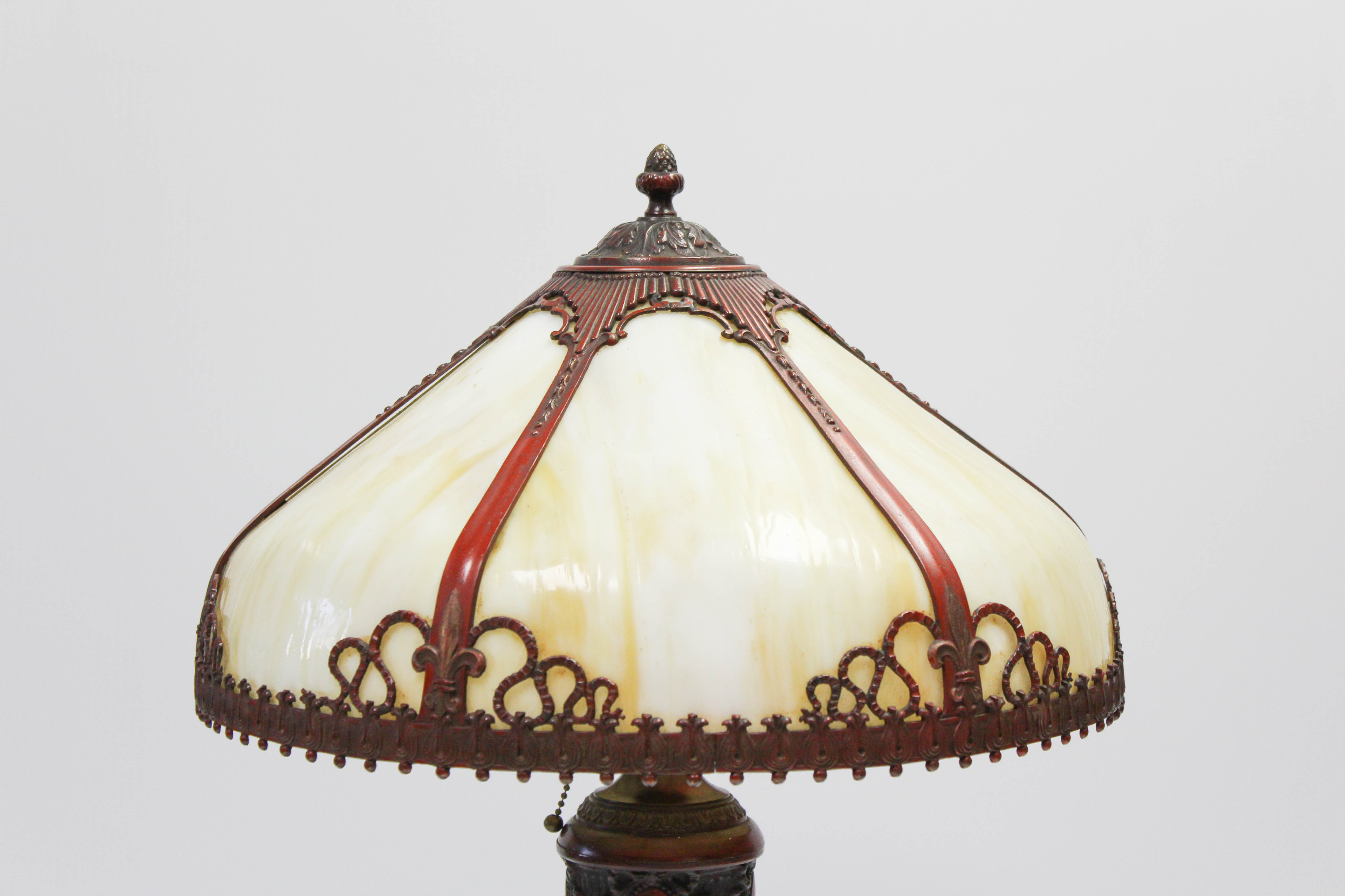 Early 20th Century Slag Glass Table Lamp