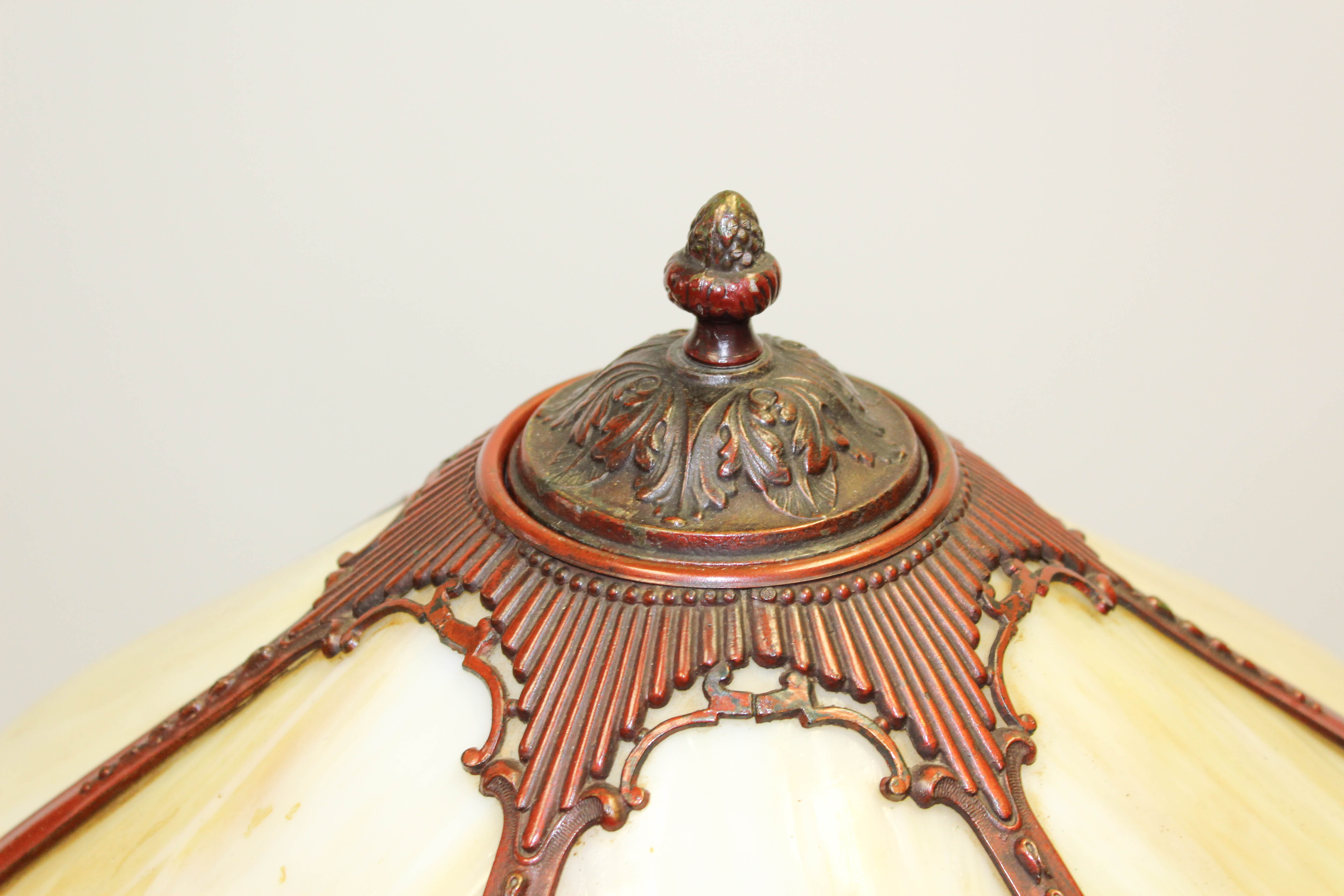 Early 20th Century Slag Glass Table Lamp