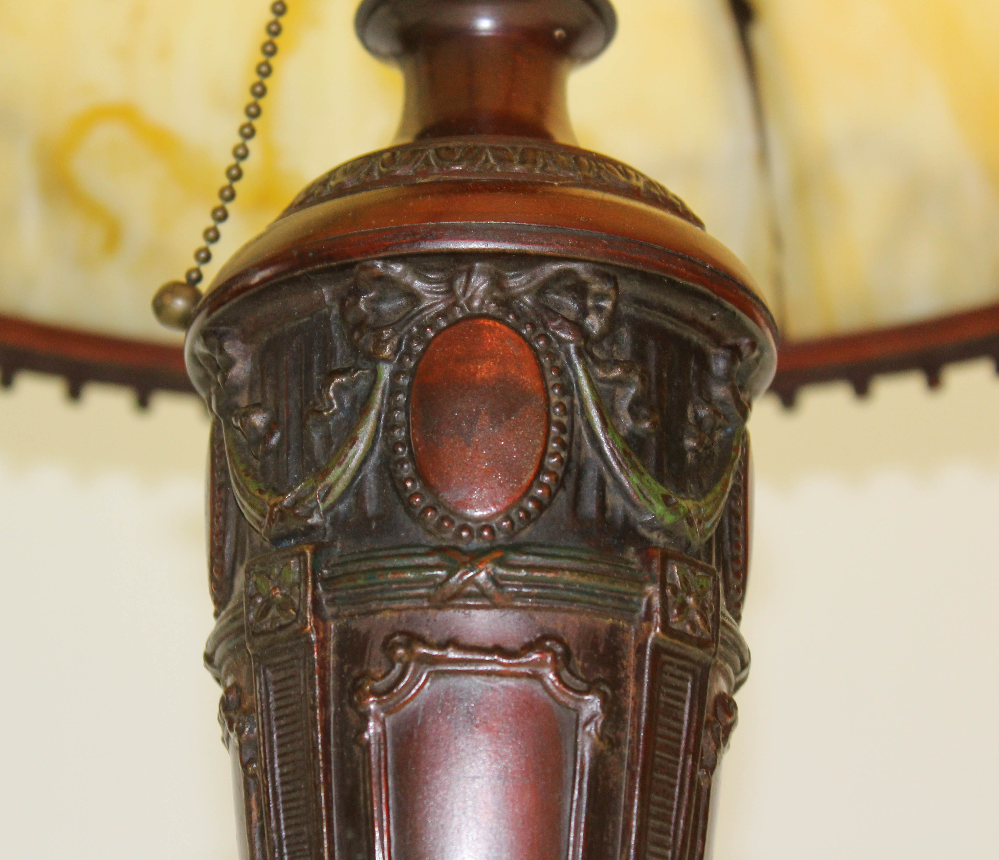 Early 20th Century Slag Glass Table Lamp