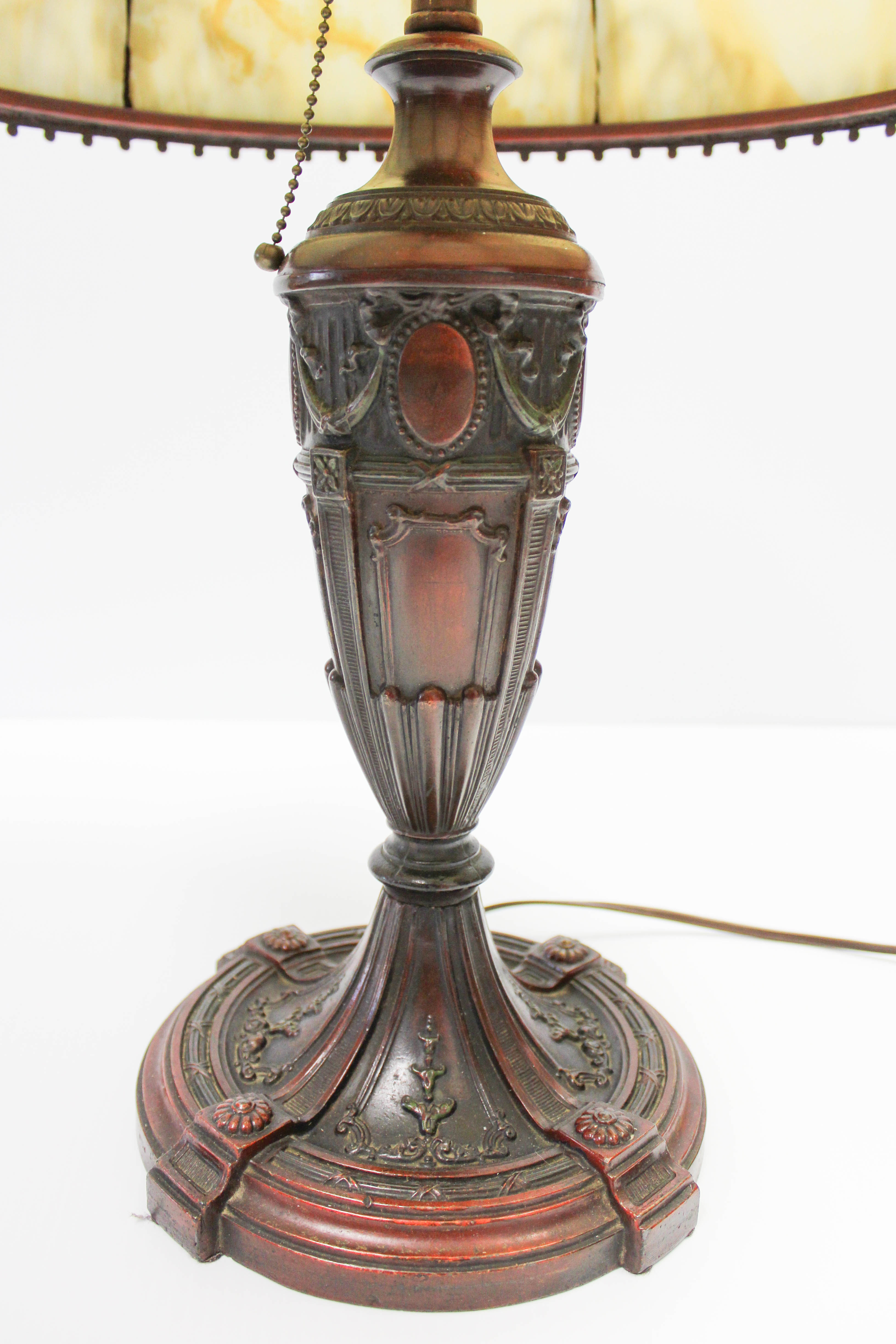 Early 20th Century Slag Glass Table Lamp