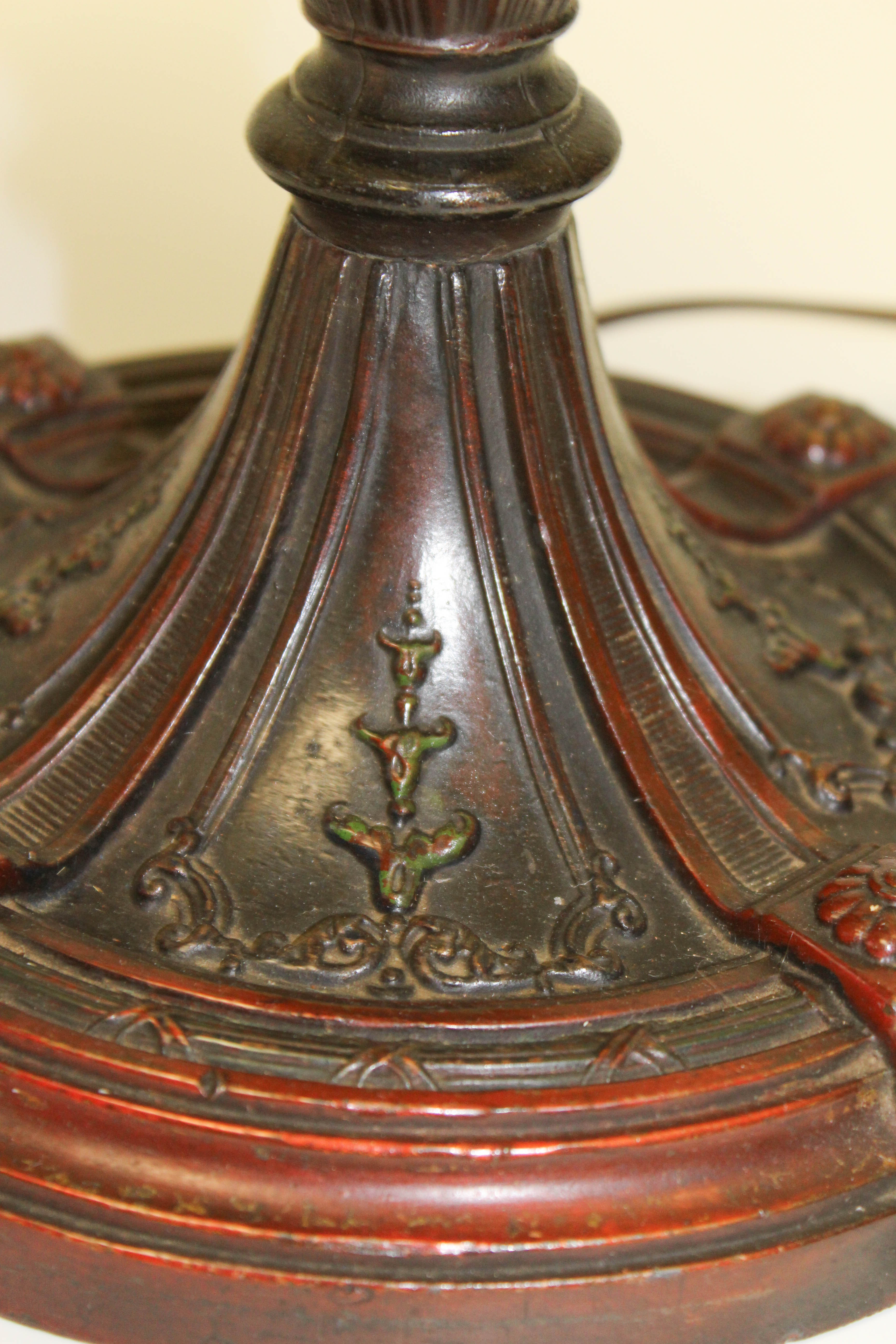 Early 20th Century Slag Glass Table Lamp