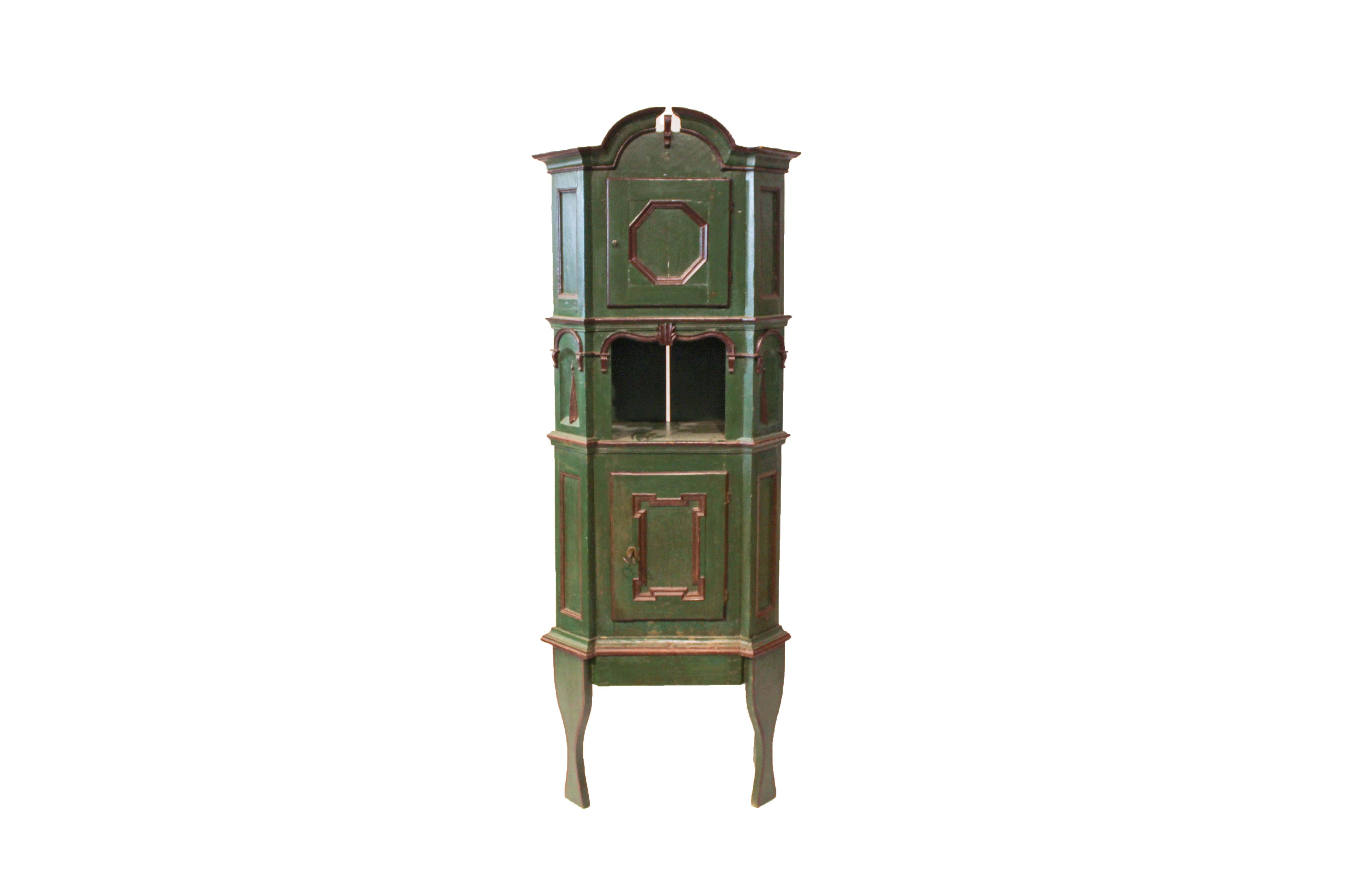 Danish Painted Oak Tall Tobacco Cabinet