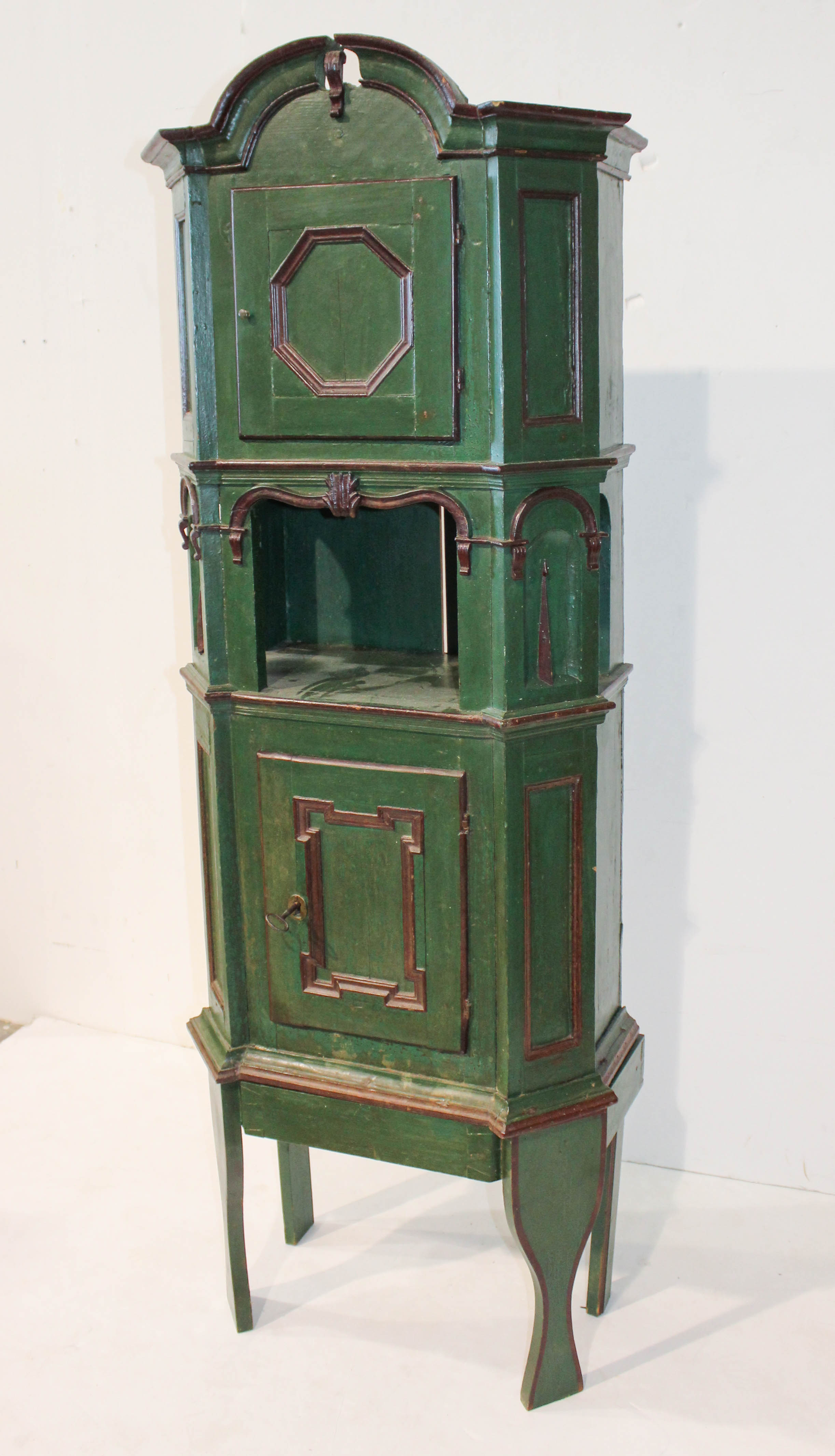 Danish Painted Oak Tall Tobacco Cabinet