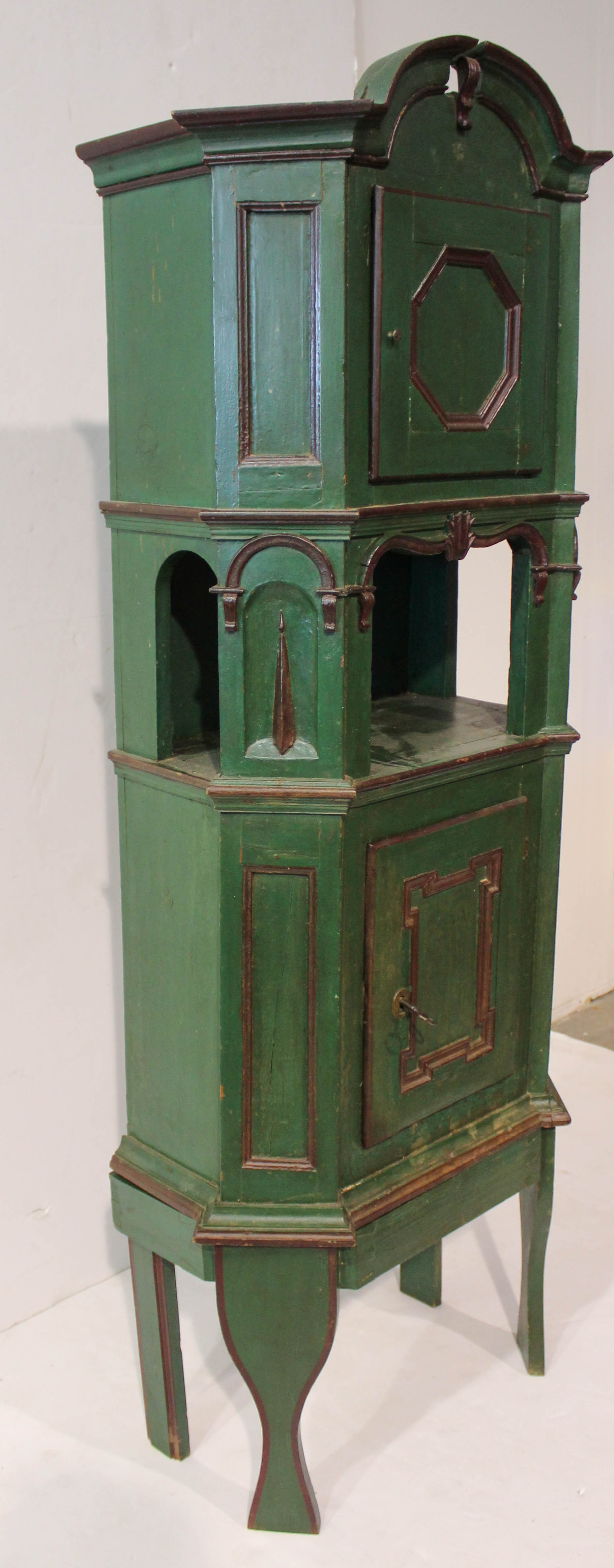 Danish Painted Oak Tall Tobacco Cabinet