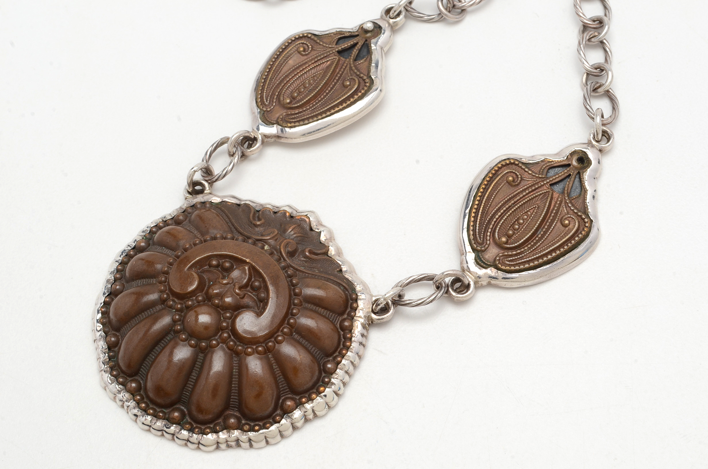 Barry Brinker One-Of-A-Kind Sterling and Bronze Necklace