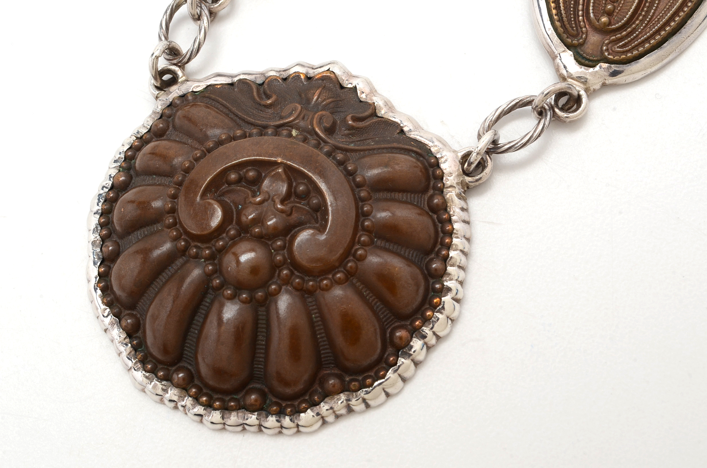 Barry Brinker One-Of-A-Kind Sterling and Bronze Necklace