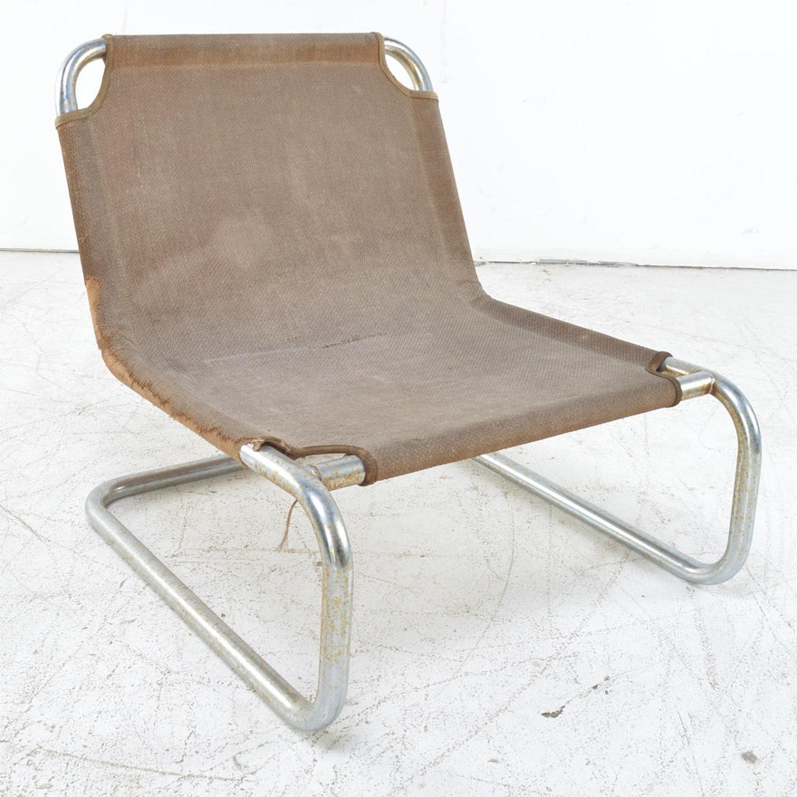 Mid-Century Metal and Fabric Chair