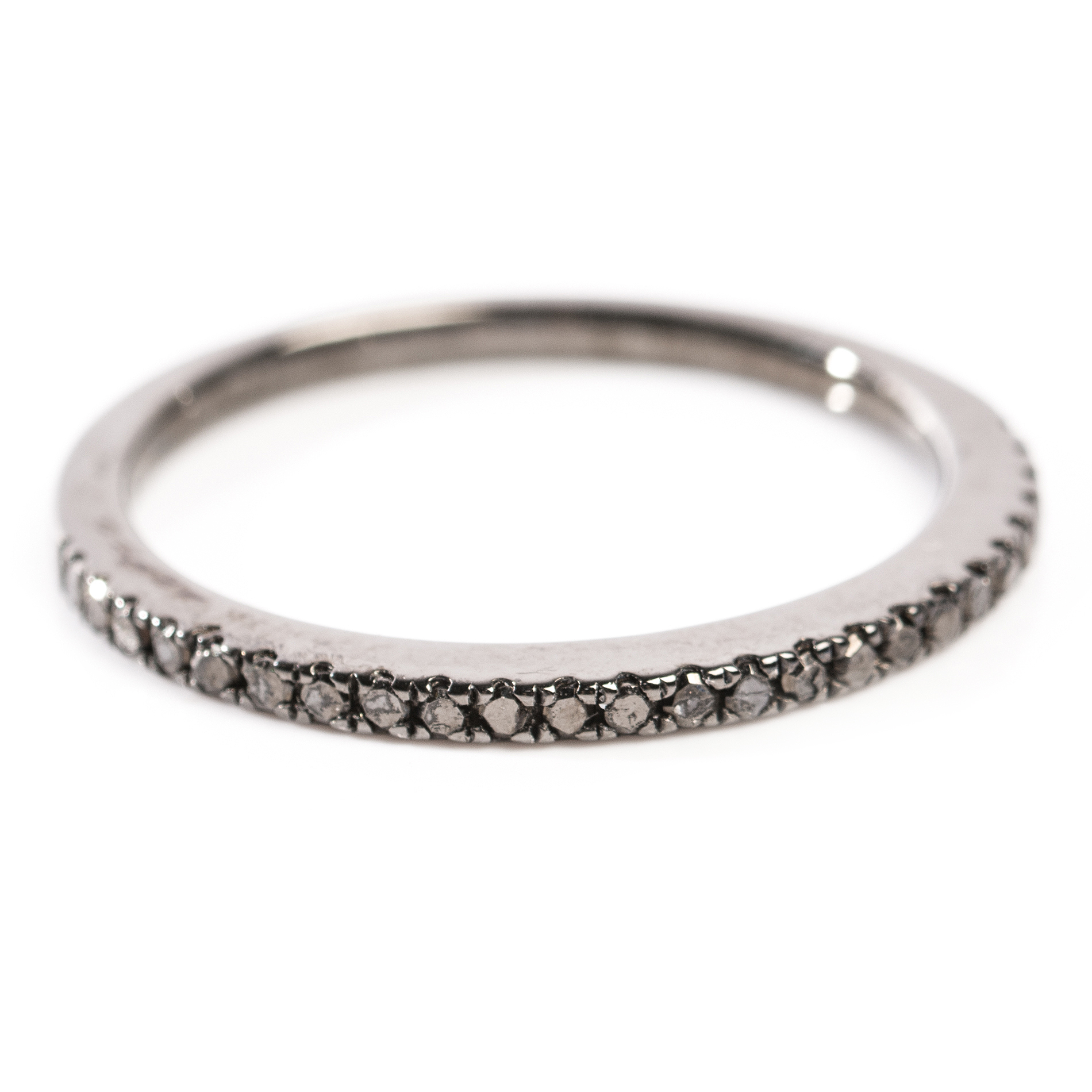 Blackened Sterling Silver Black Diamond Ring