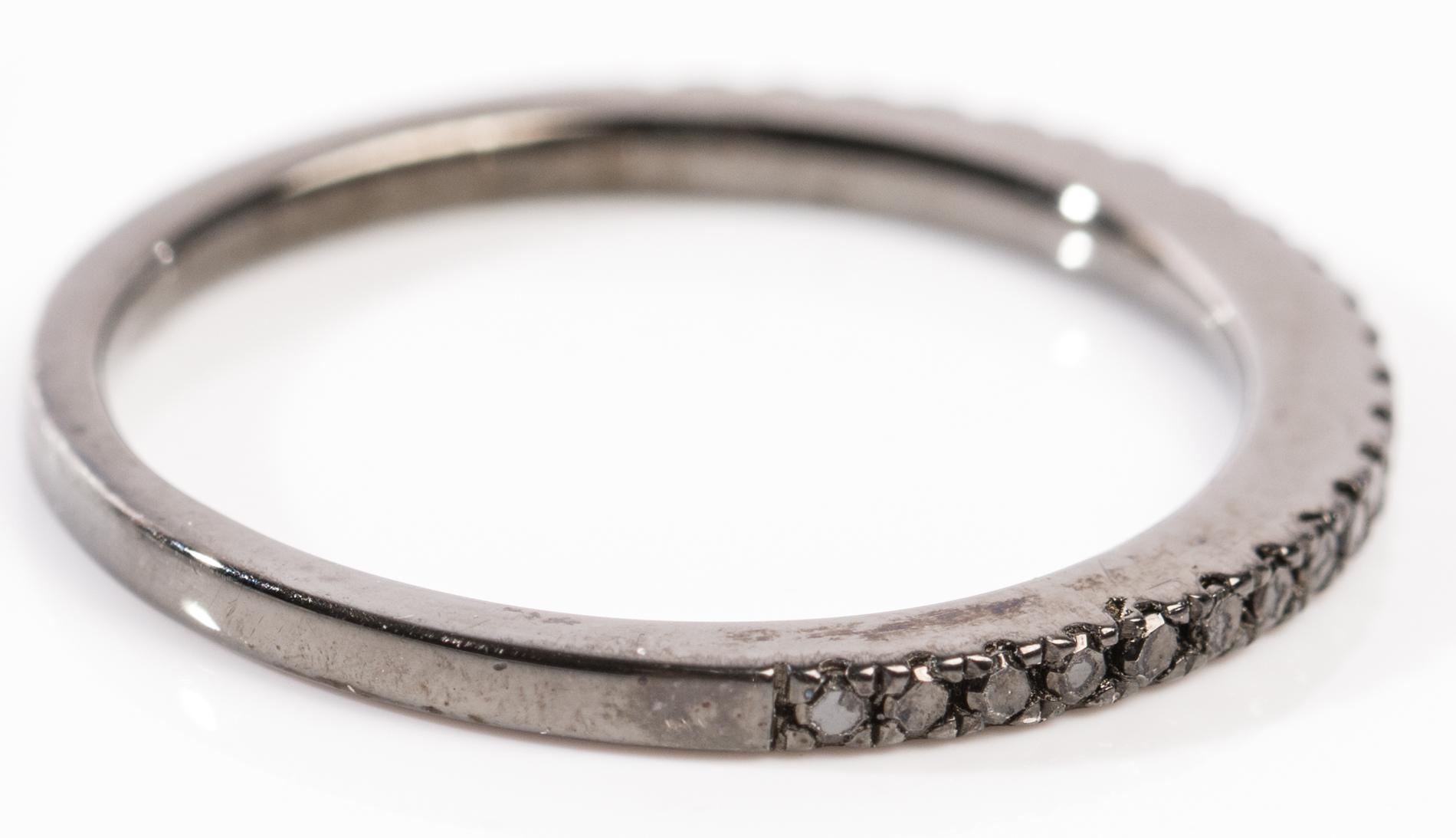 Blackened Sterling Silver Black Diamond Ring
