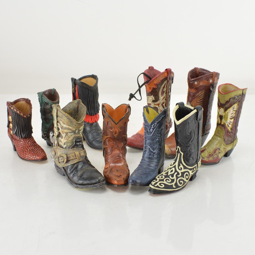 Collection of JPC Cowboy Boot Figurines