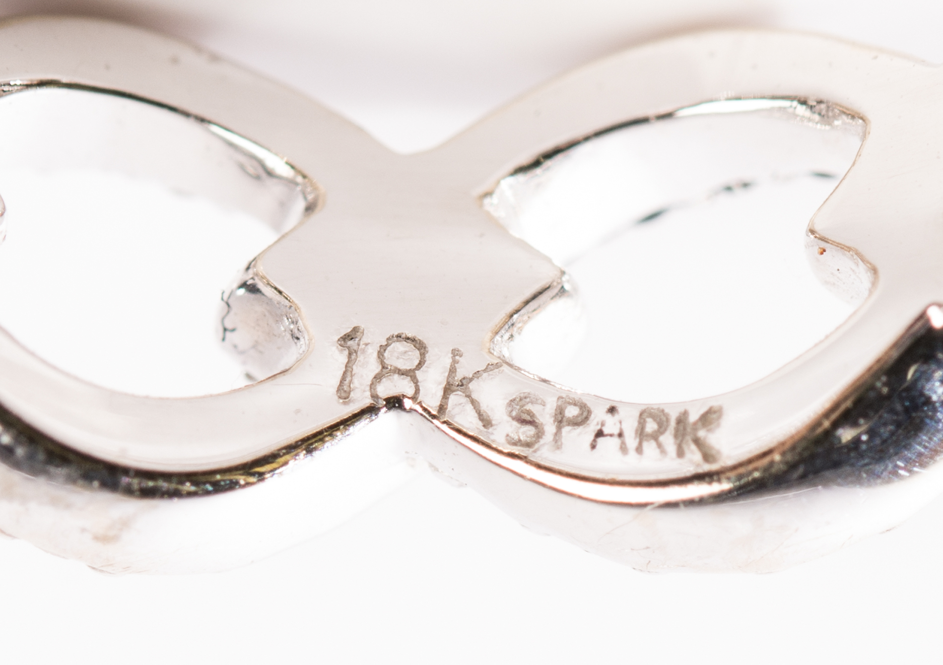 18K White Gold Interlocking Diamond and Black Diamond Ring