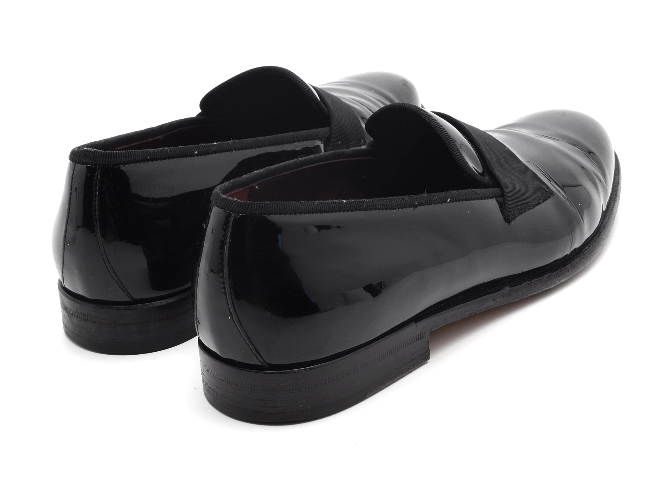 Men's Salvatore Ferragamo Black Patent Leather Tuxedo Loafers, Made in Italy