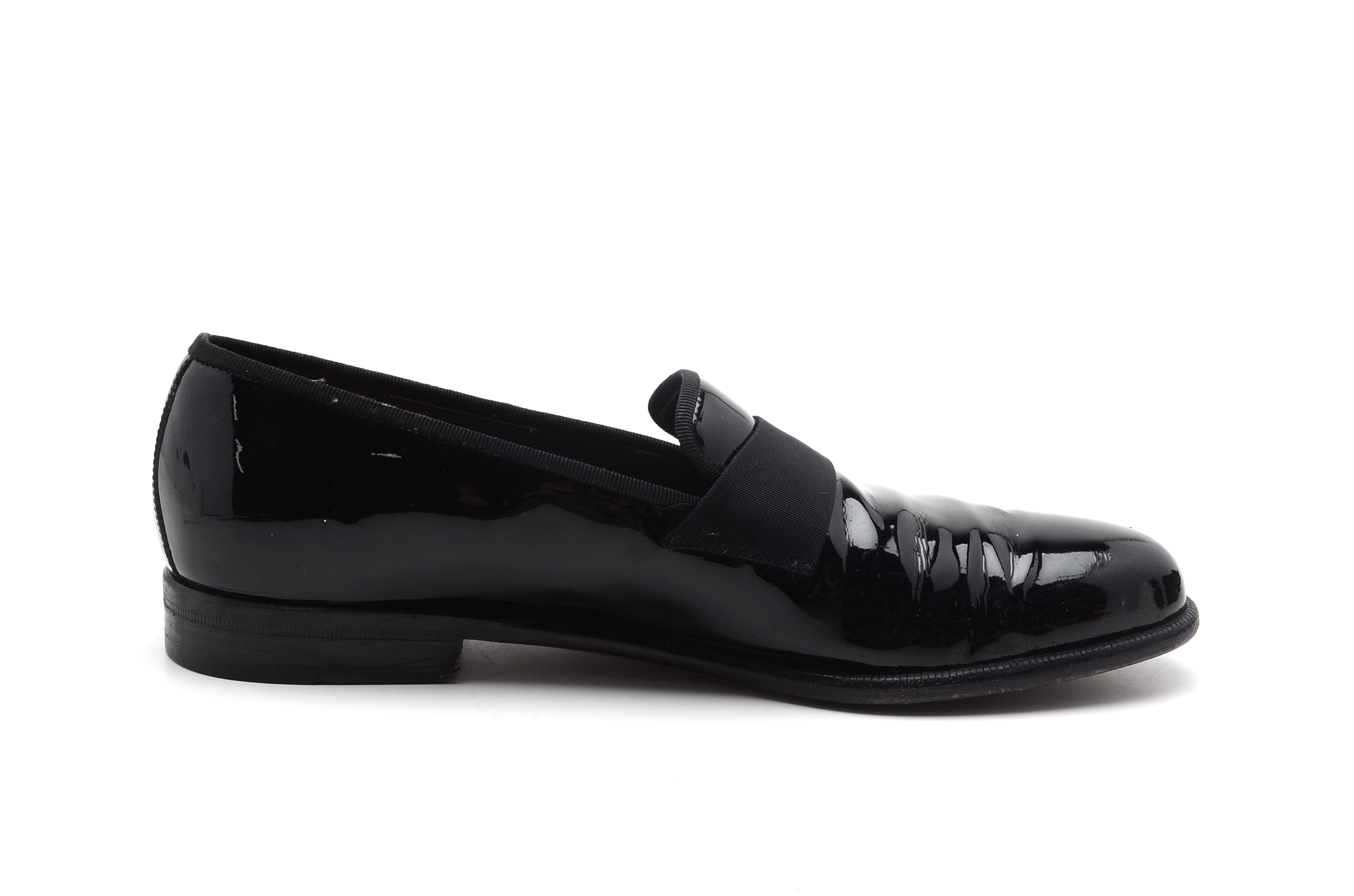 Men's Salvatore Ferragamo Black Patent Leather Tuxedo Loafers, Made in Italy