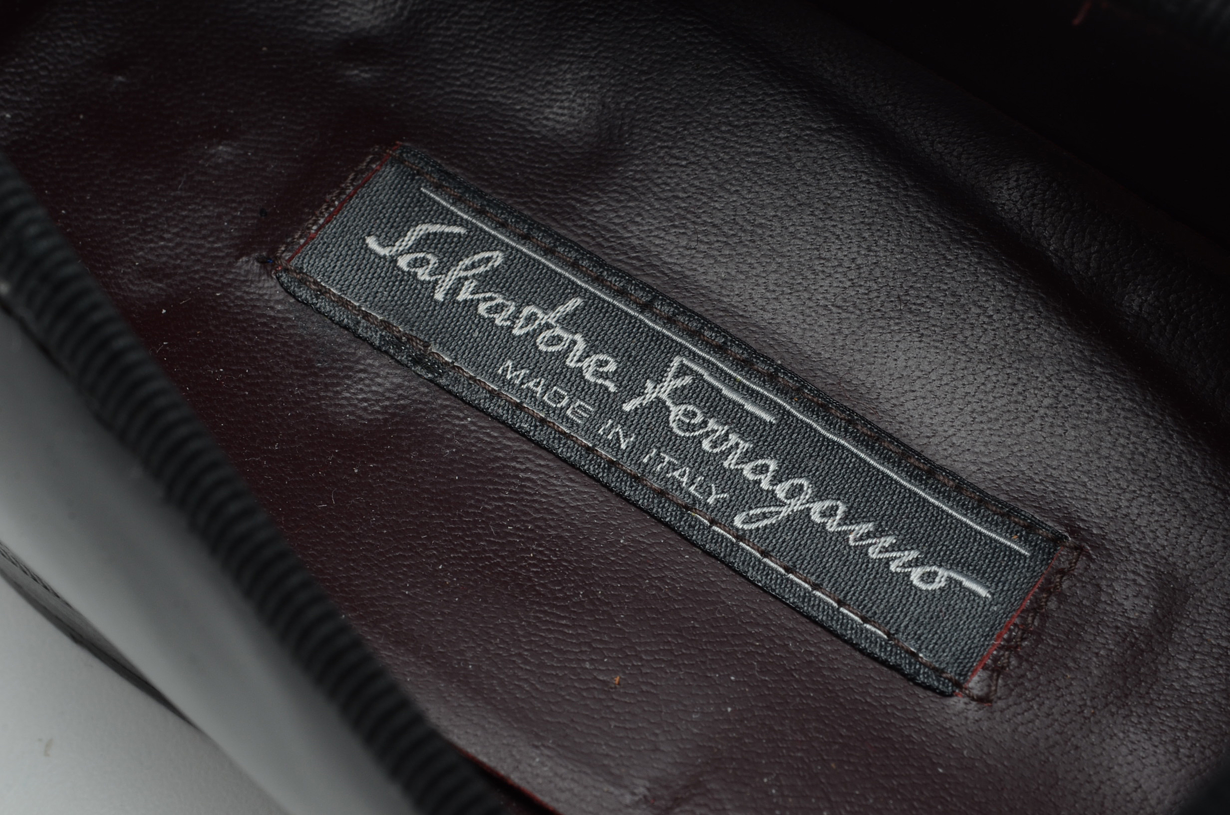 Men's Salvatore Ferragamo Black Patent Leather Tuxedo Loafers, Made in Italy