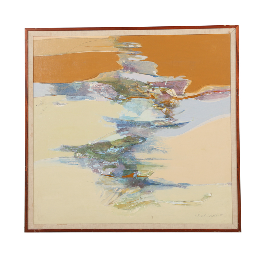 Todd Chalk Mixed Media on Canvas Abstract Composition