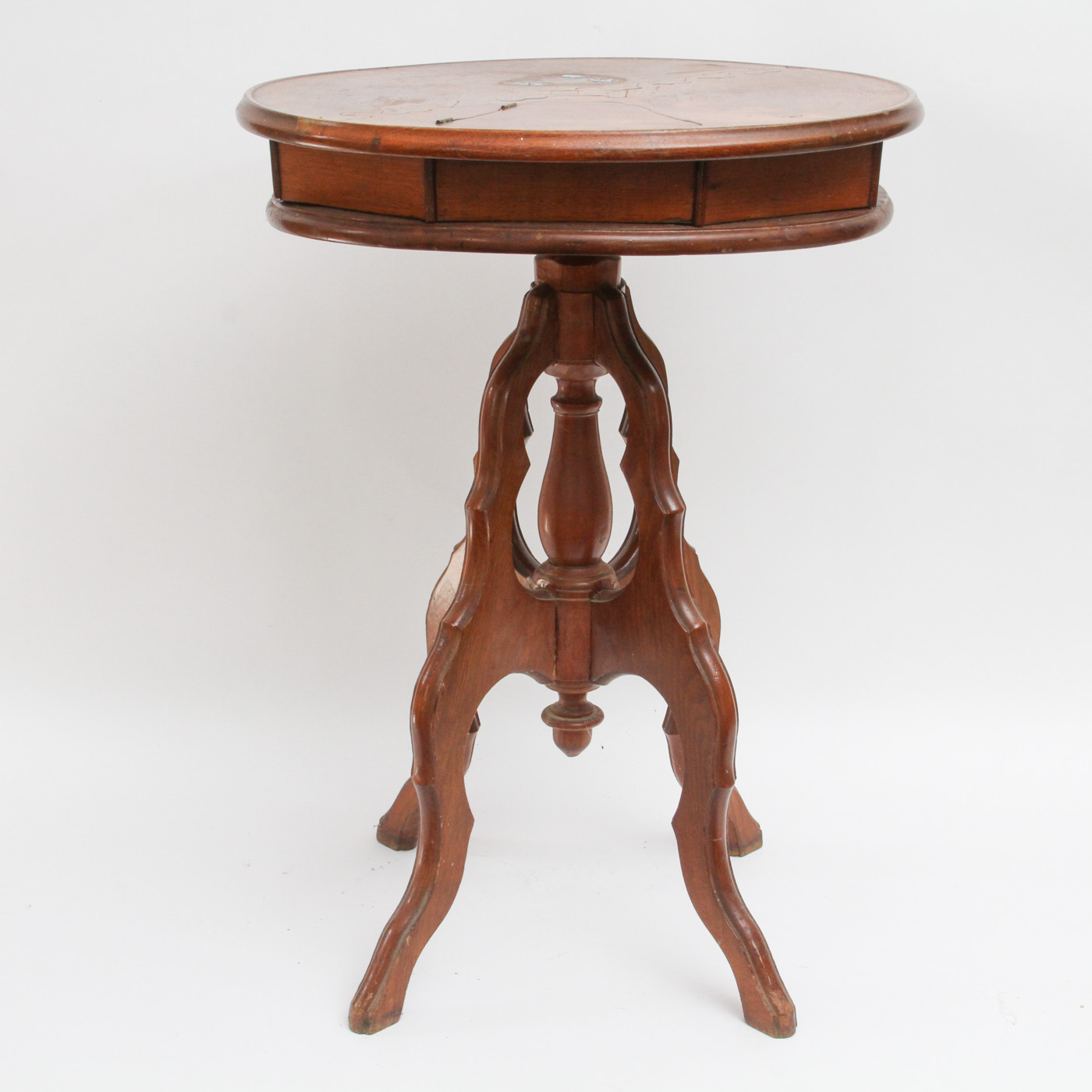 Antique Eastlake Style Rotating Tray Storage Table