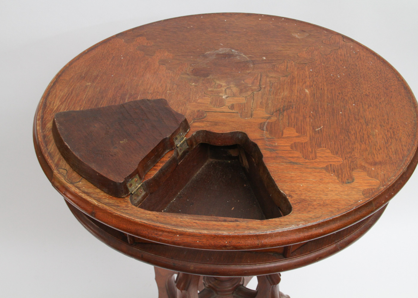 Antique Eastlake Style Rotating Tray Storage Table