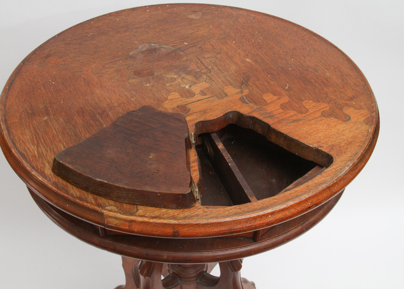 Antique Eastlake Style Rotating Tray Storage Table