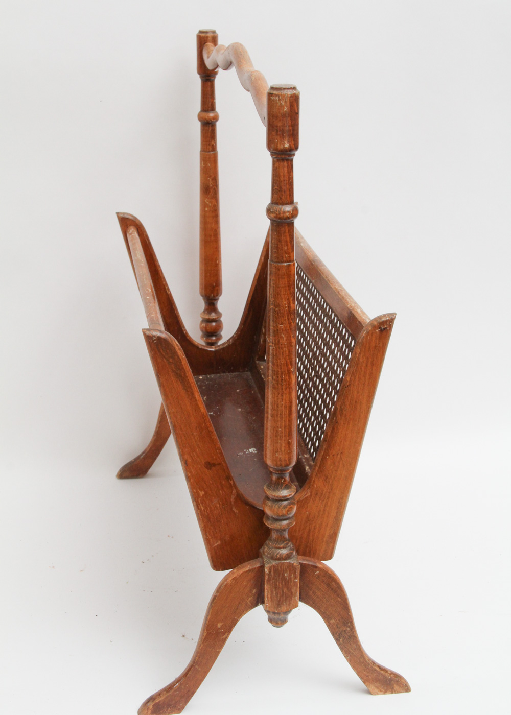 Vintage Caned Magazine Holder