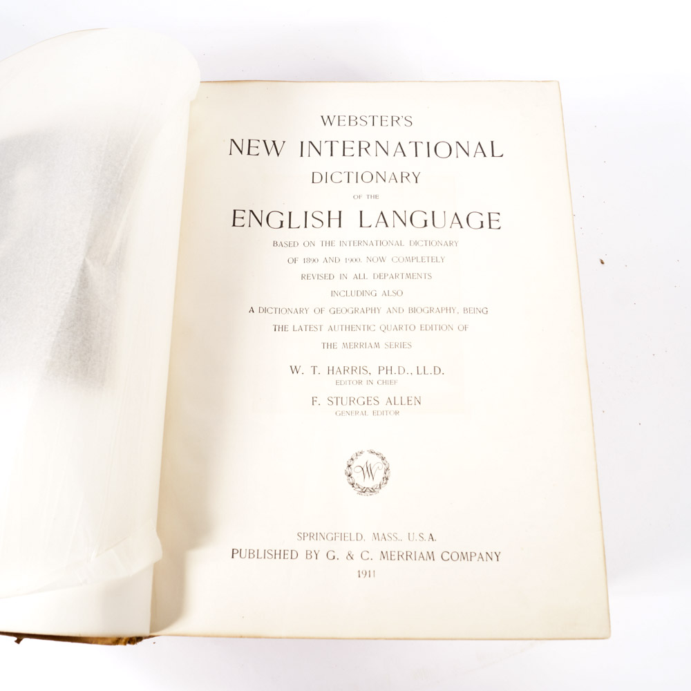 Antique copy of "Websters New International Dictionary of the English Language"