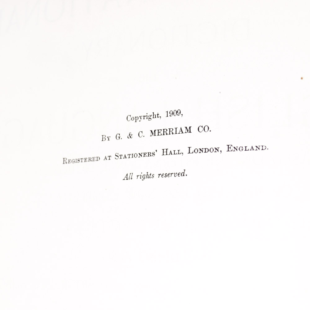 Antique copy of "Websters New International Dictionary of the English Language"