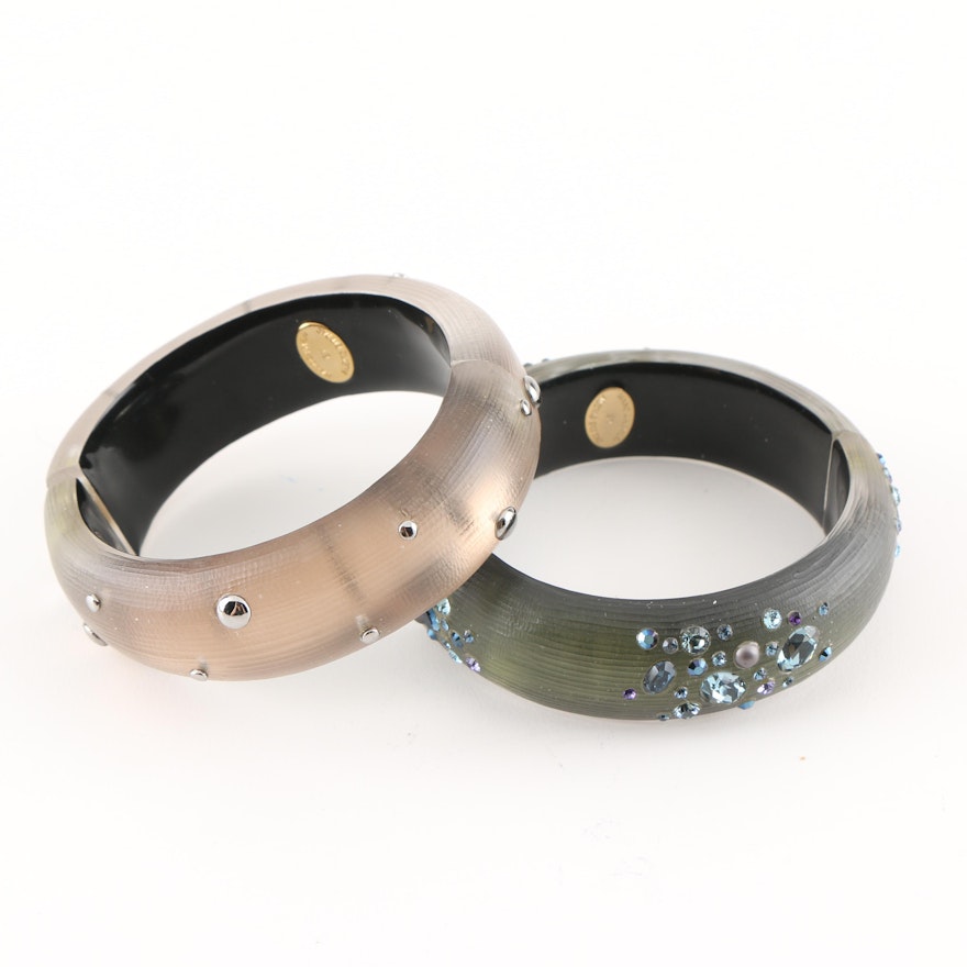 Two Alexis Bittar Lucite Bangles