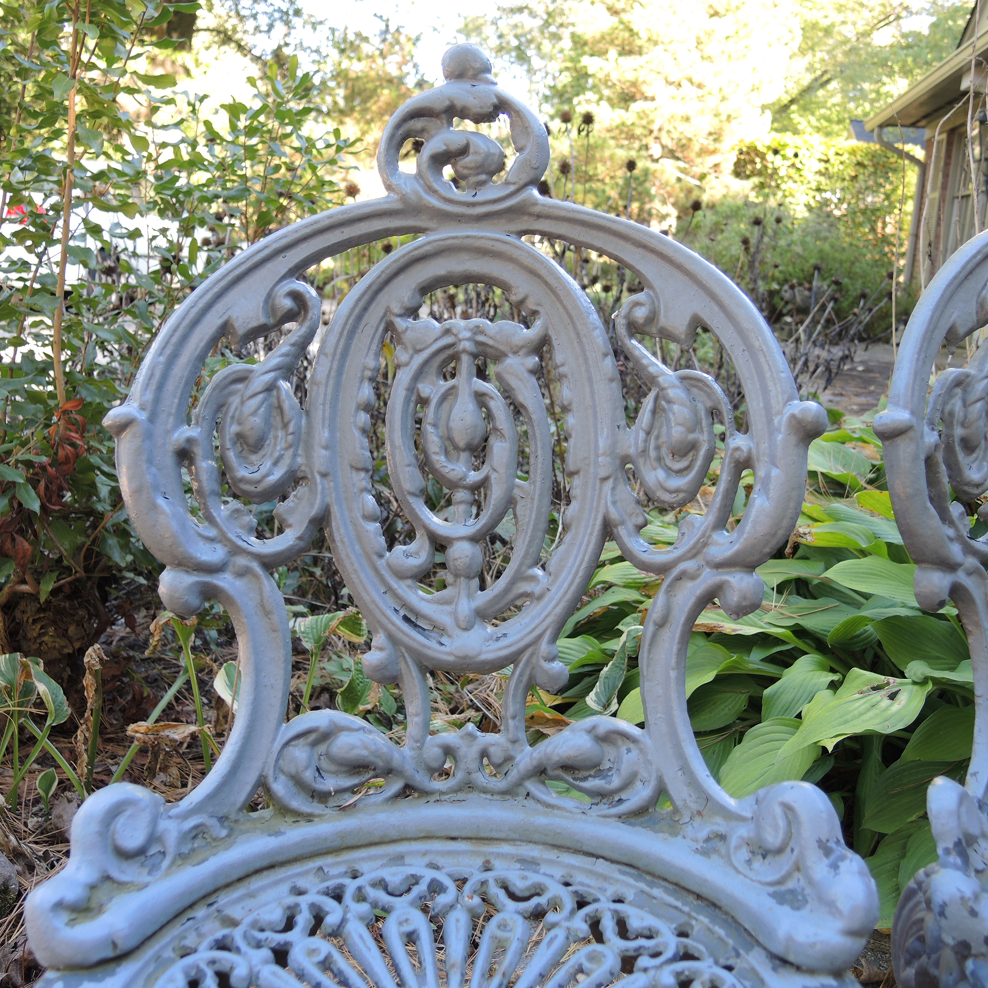 Ornate Vintage Cast Iron Garden Chairs