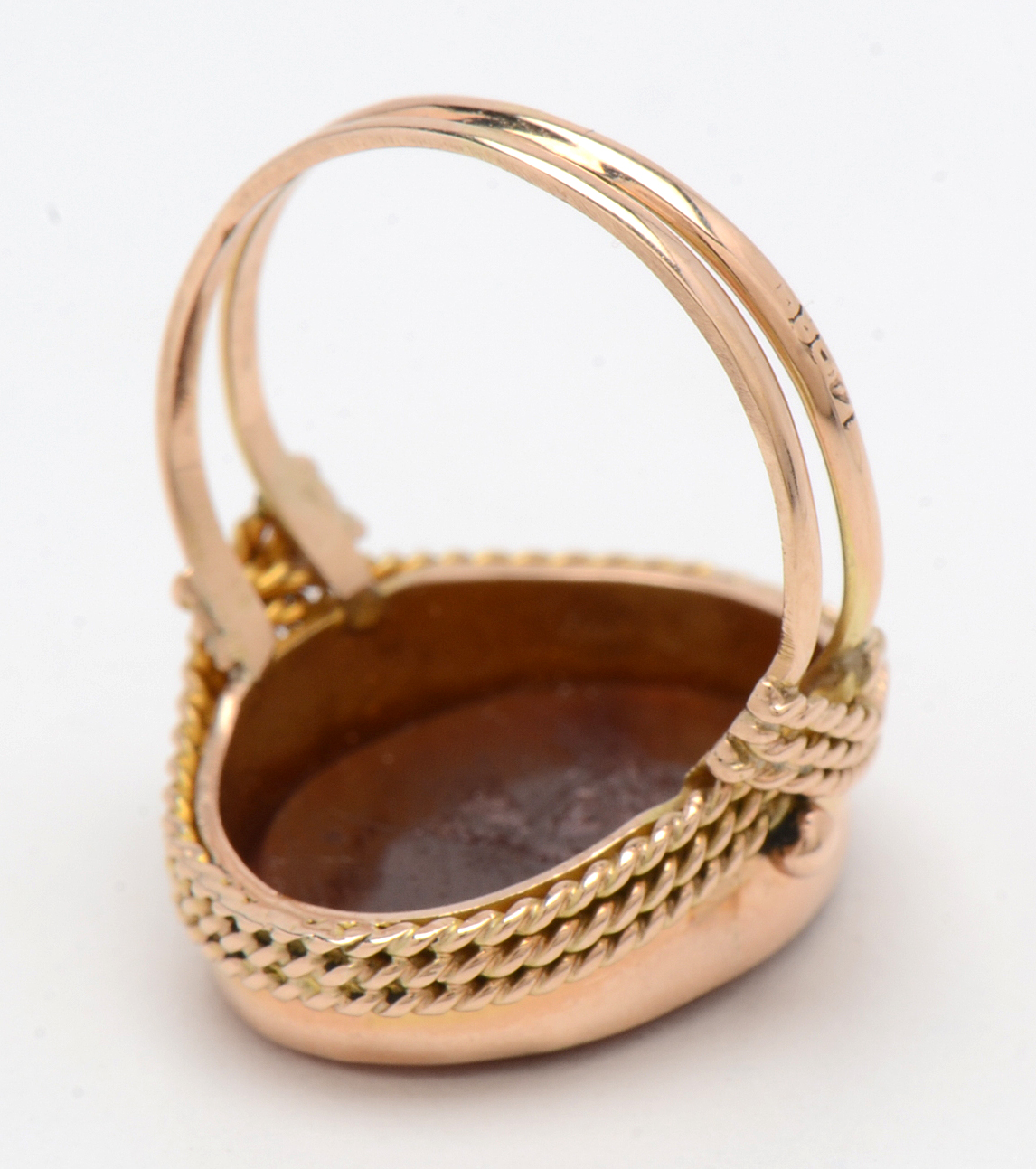 14K Yellow Gold Carnelian Intaglio Ring