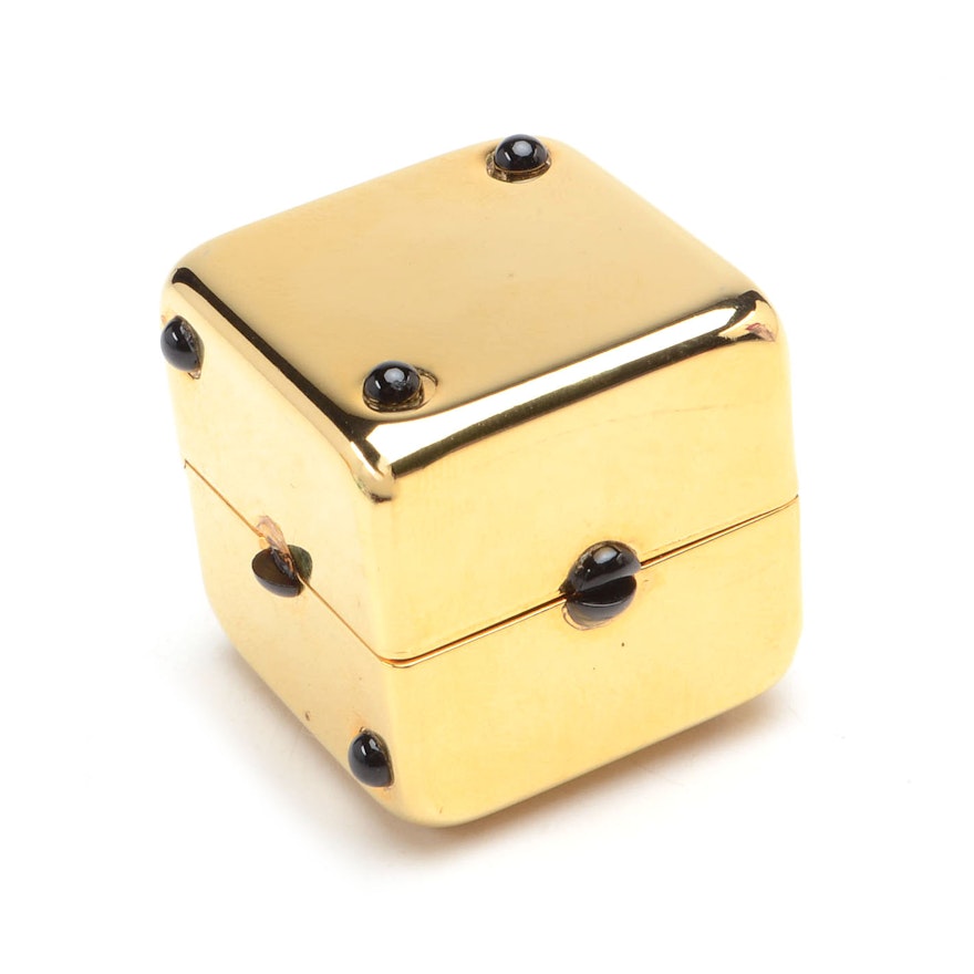 Judith Leiber Gold Filled Dice Trinket Box