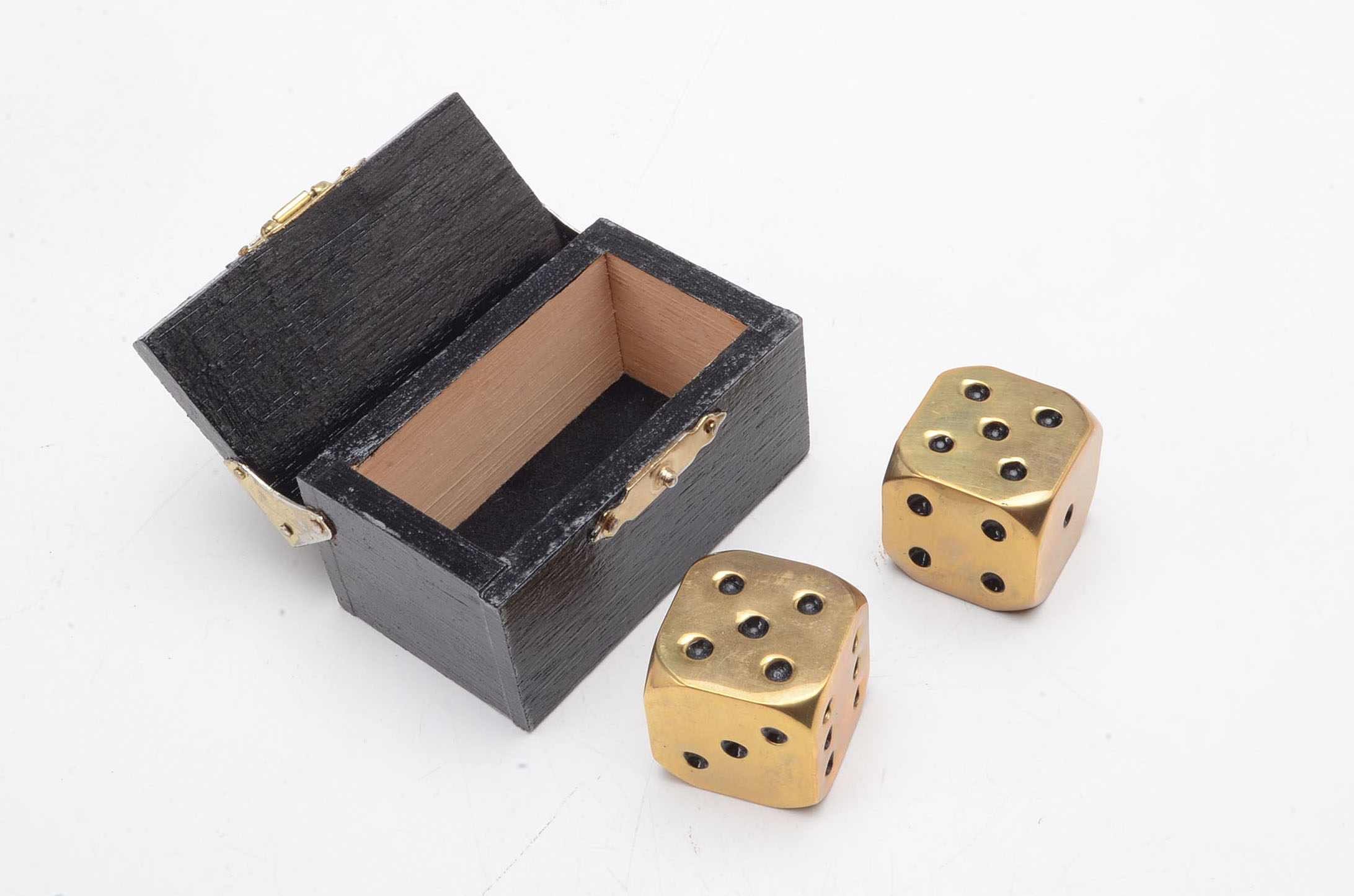 Pair of Solid Brass Dice and Other Assorted Decoratives