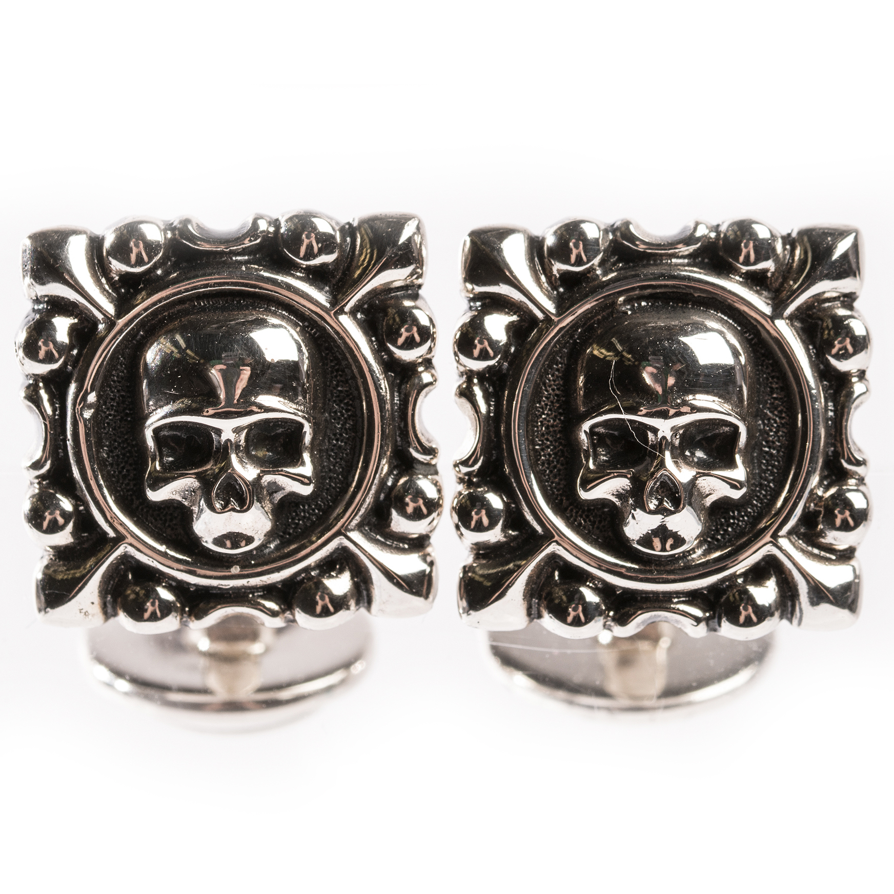 Sterling Silver Skull Cufflinks
