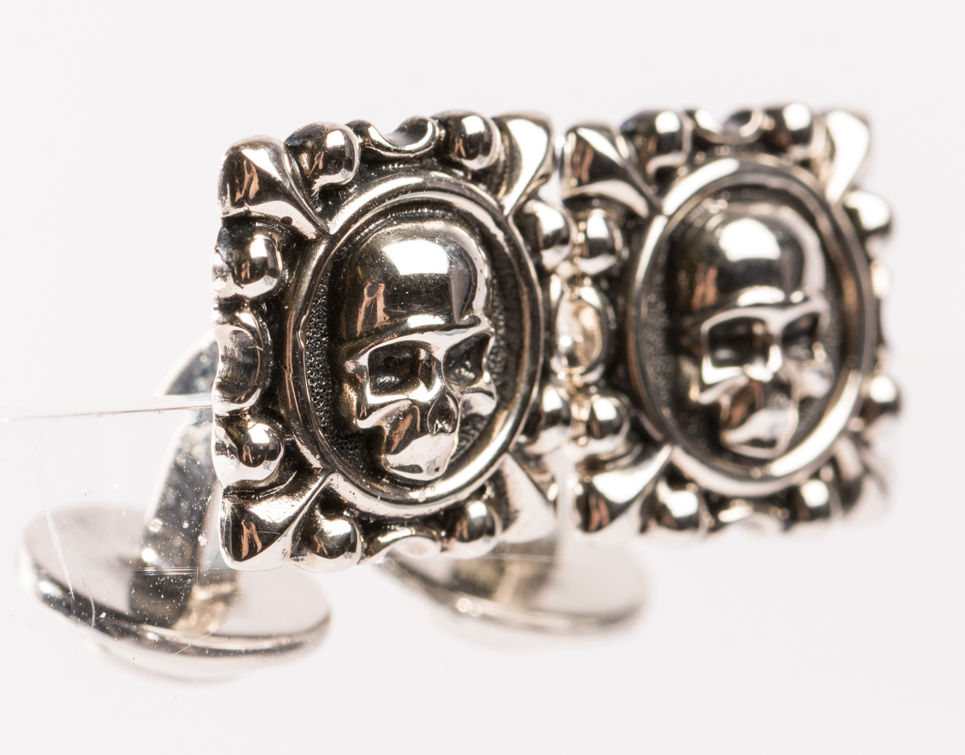 Sterling Silver Skull Cufflinks