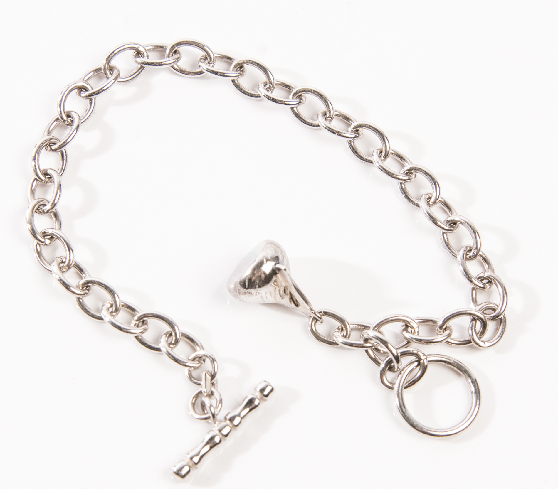 Sterling Silver Hershey's Kiss "Candy Cane" Necklace and Bracelet