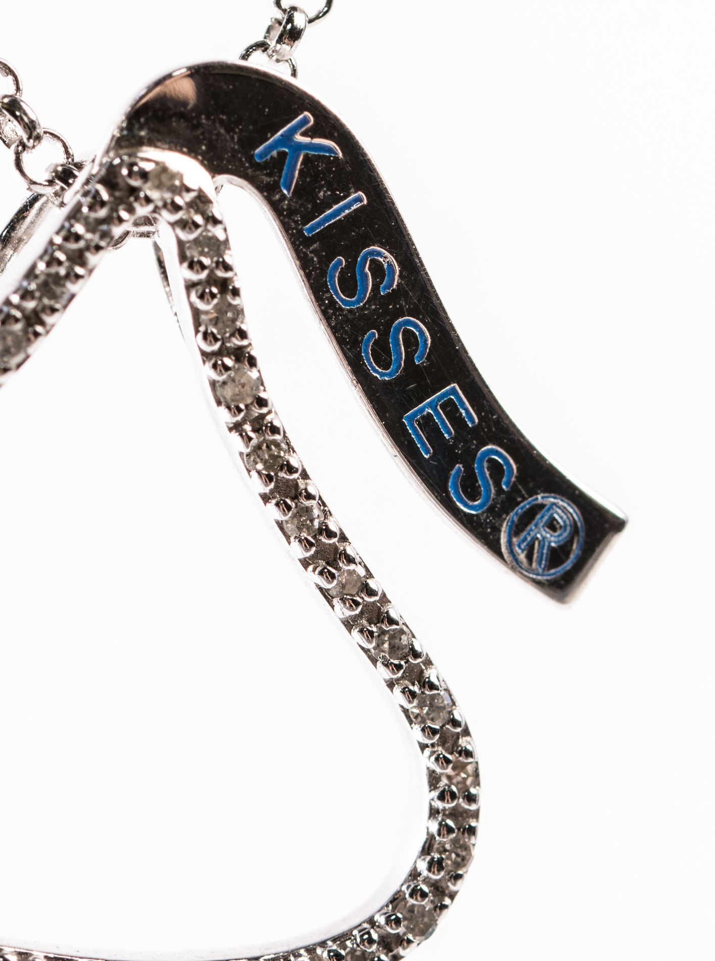 Sterling Silver Diamond Hershey's Kiss Necklace