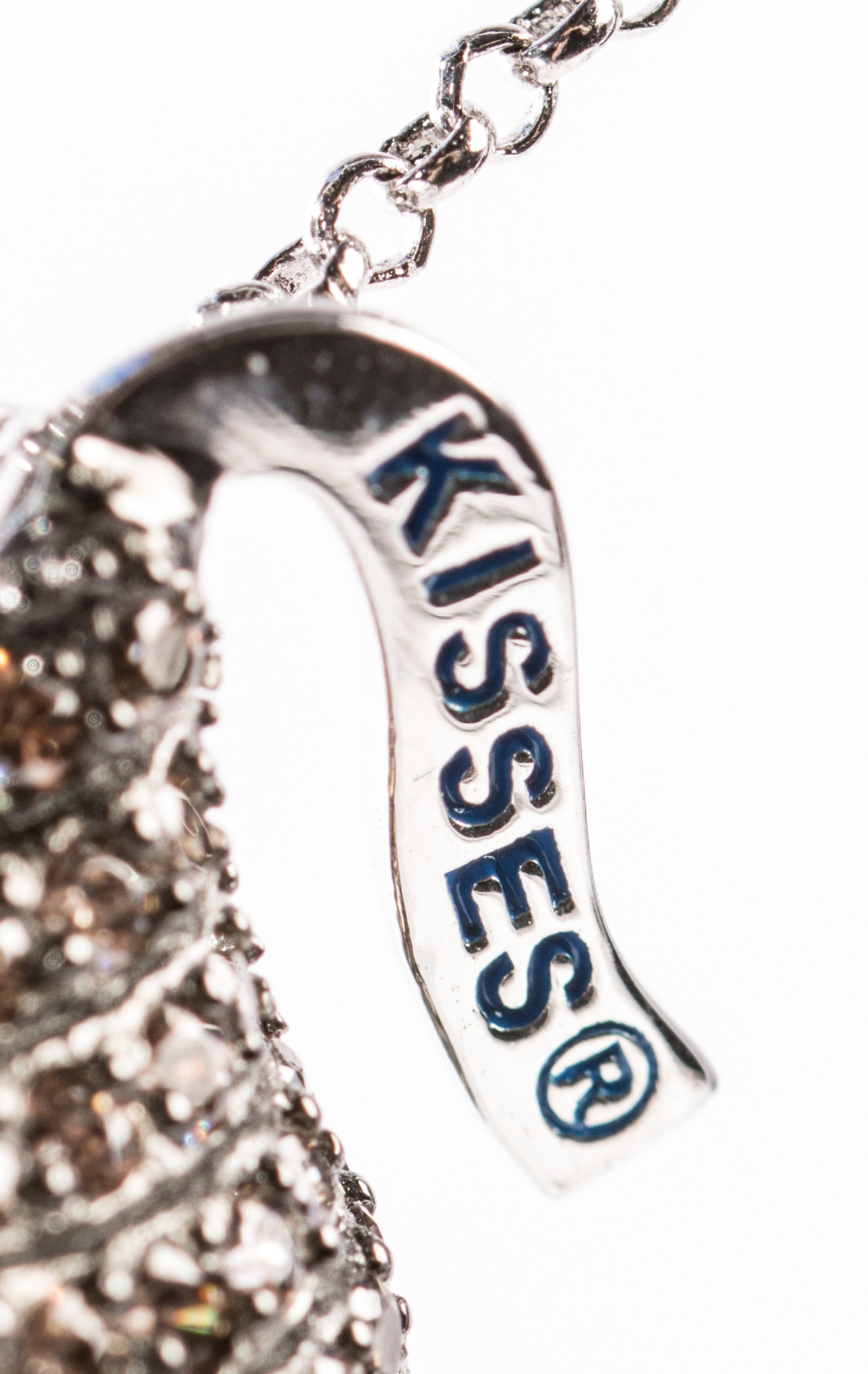 Sterling Silver Cubic Zirconia Hershey's Kiss Necklace