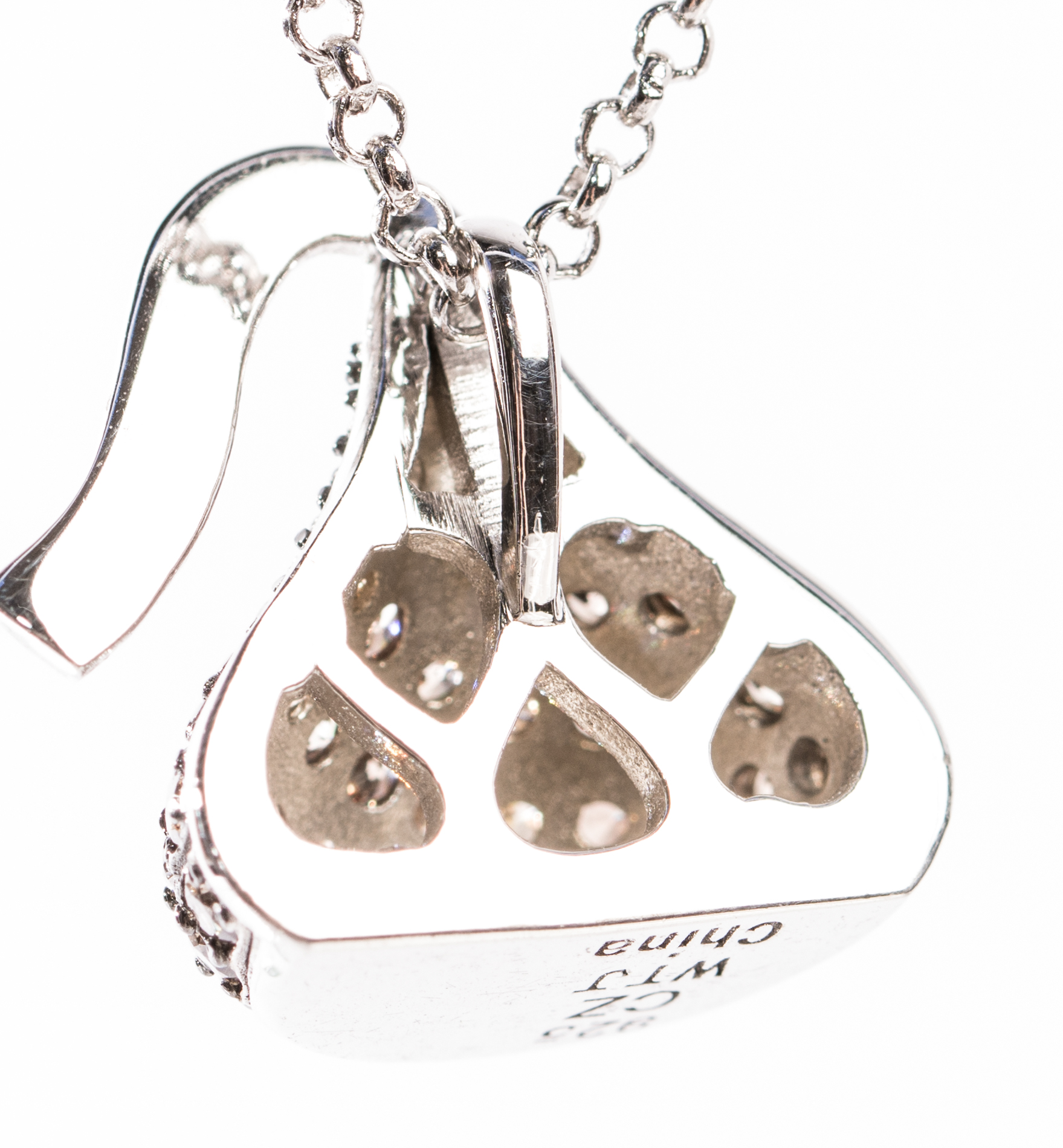 Sterling Silver Cubic Zirconia Hershey's Kiss Necklace