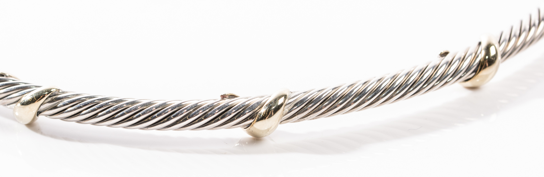 David Yurman Sterling Silver Cable Collar Necklace with 14K Yellow Gold Accents