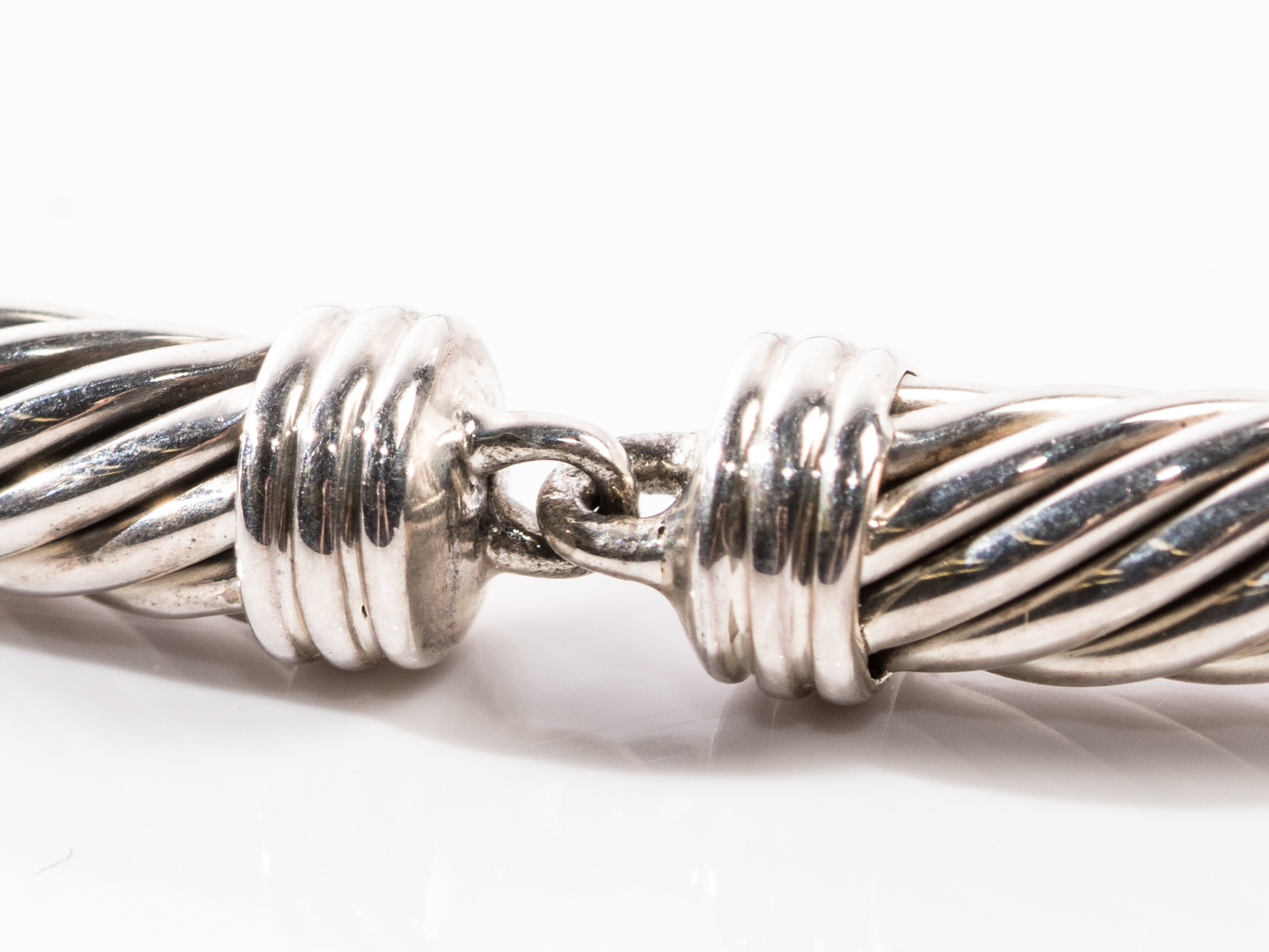 David Yurman Sterling Silver Cable Collar Necklace with 14K Yellow Gold Accents