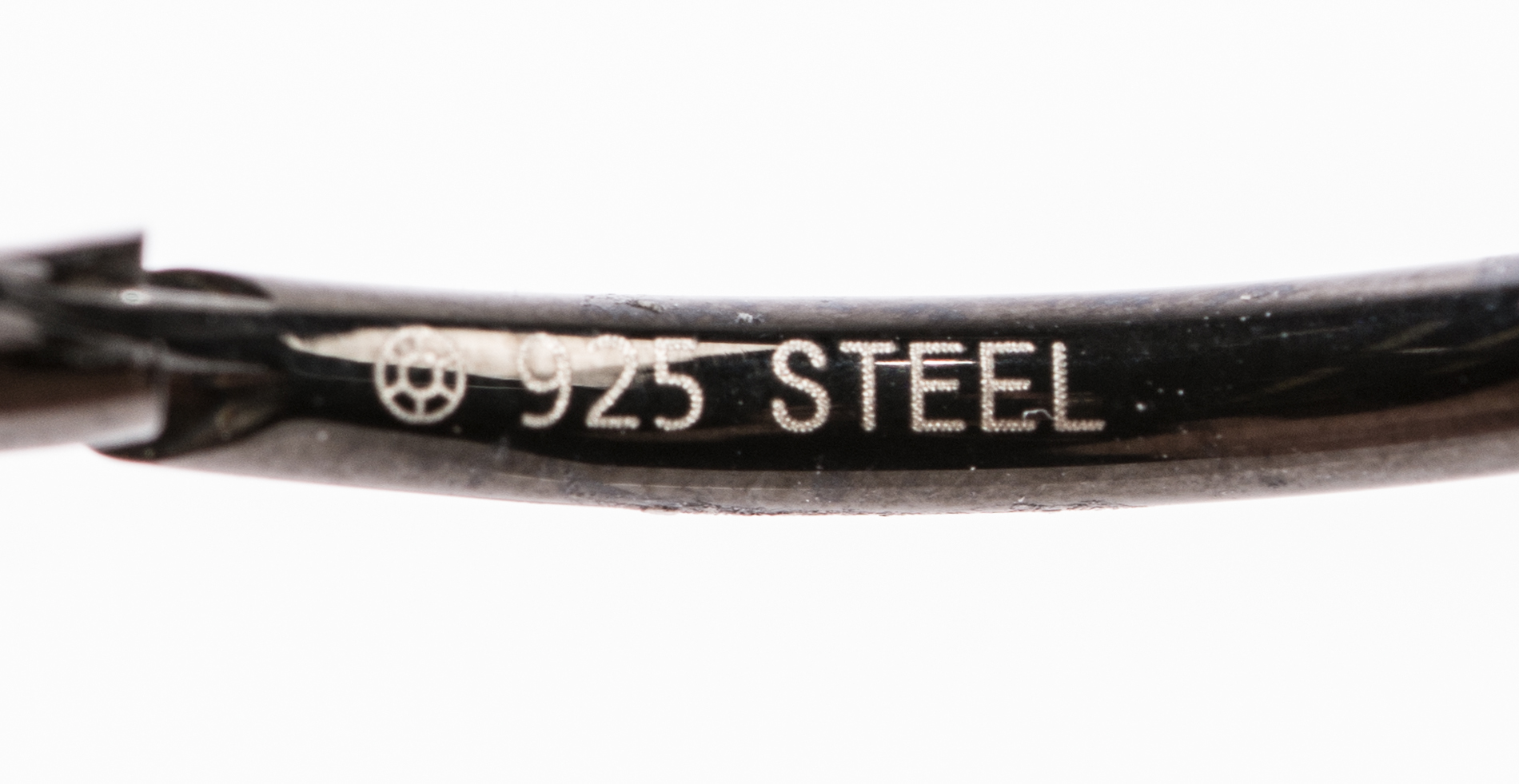 Blackened Sterling Silver Steel Diamond Hoop Earrings and Bangle Bracelets