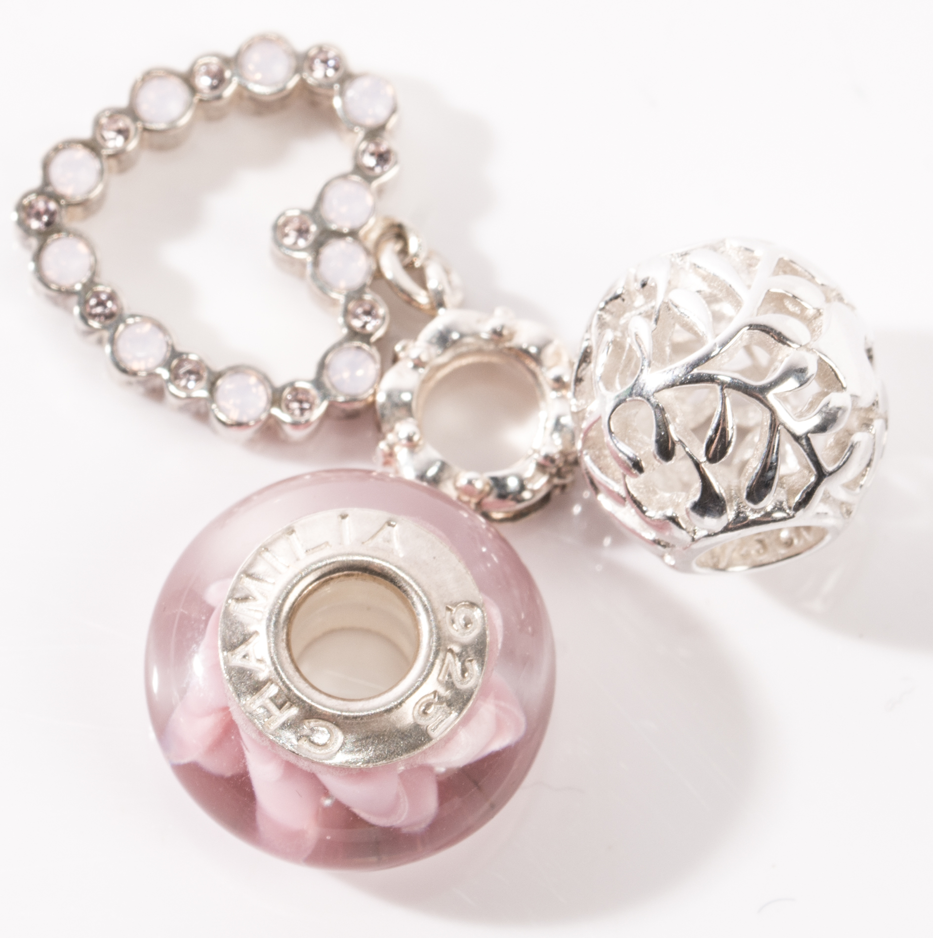 Sterling Silver Chamilia Heart Charms