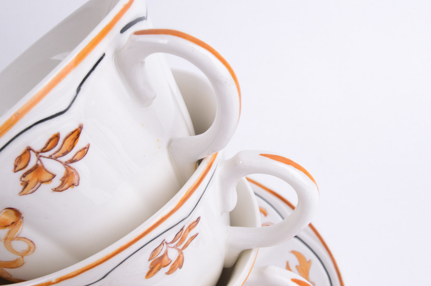 Longchamp Hand-Painted French Porcelain Set in "Olerys" Pattern