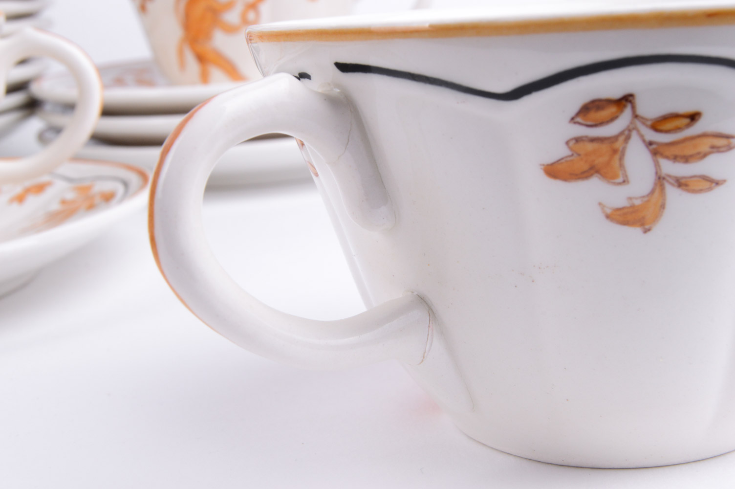 Longchamp Hand-Painted French Porcelain Set in "Olerys" Pattern