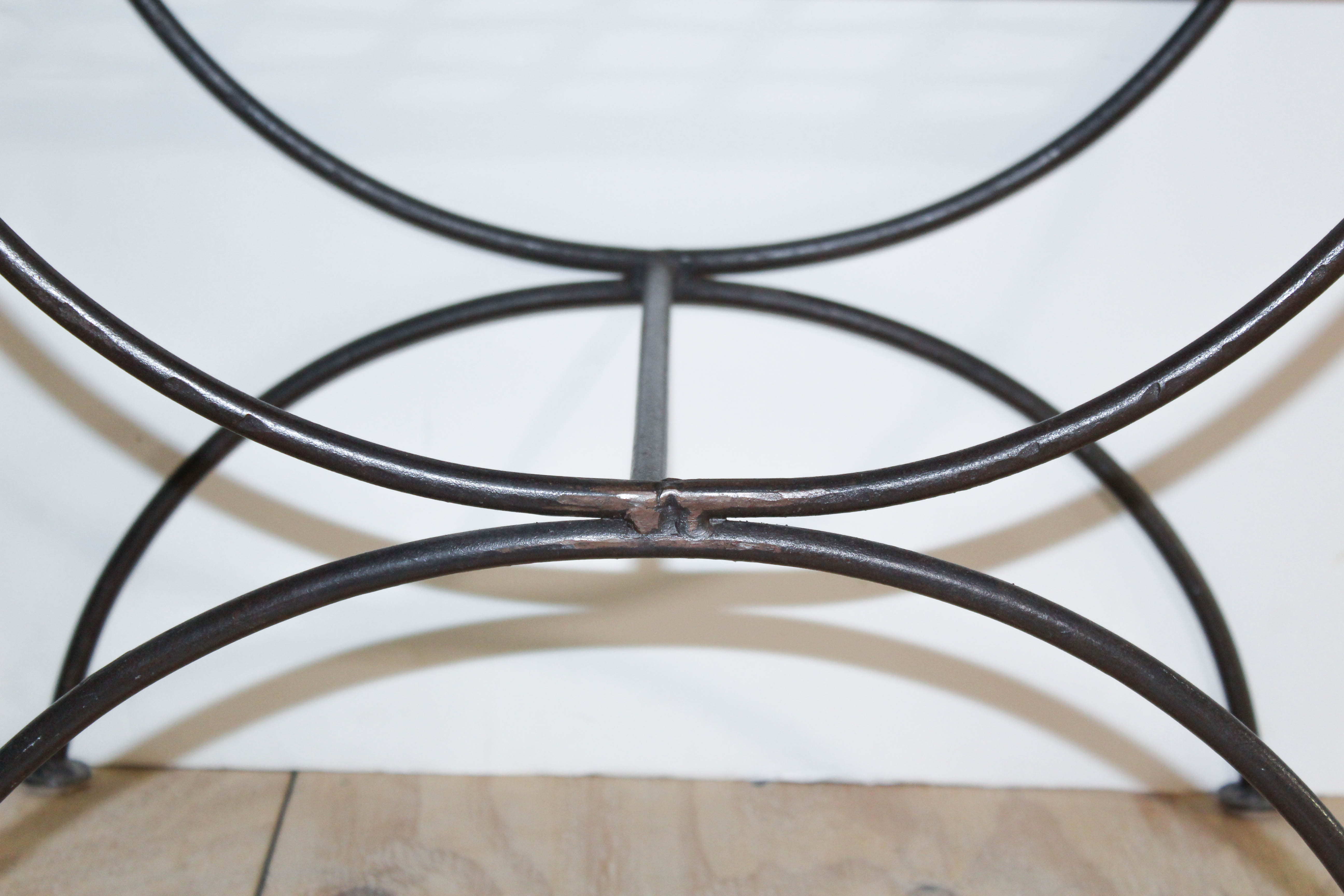 Elegant Neo-Classical Steel Curule Bench
