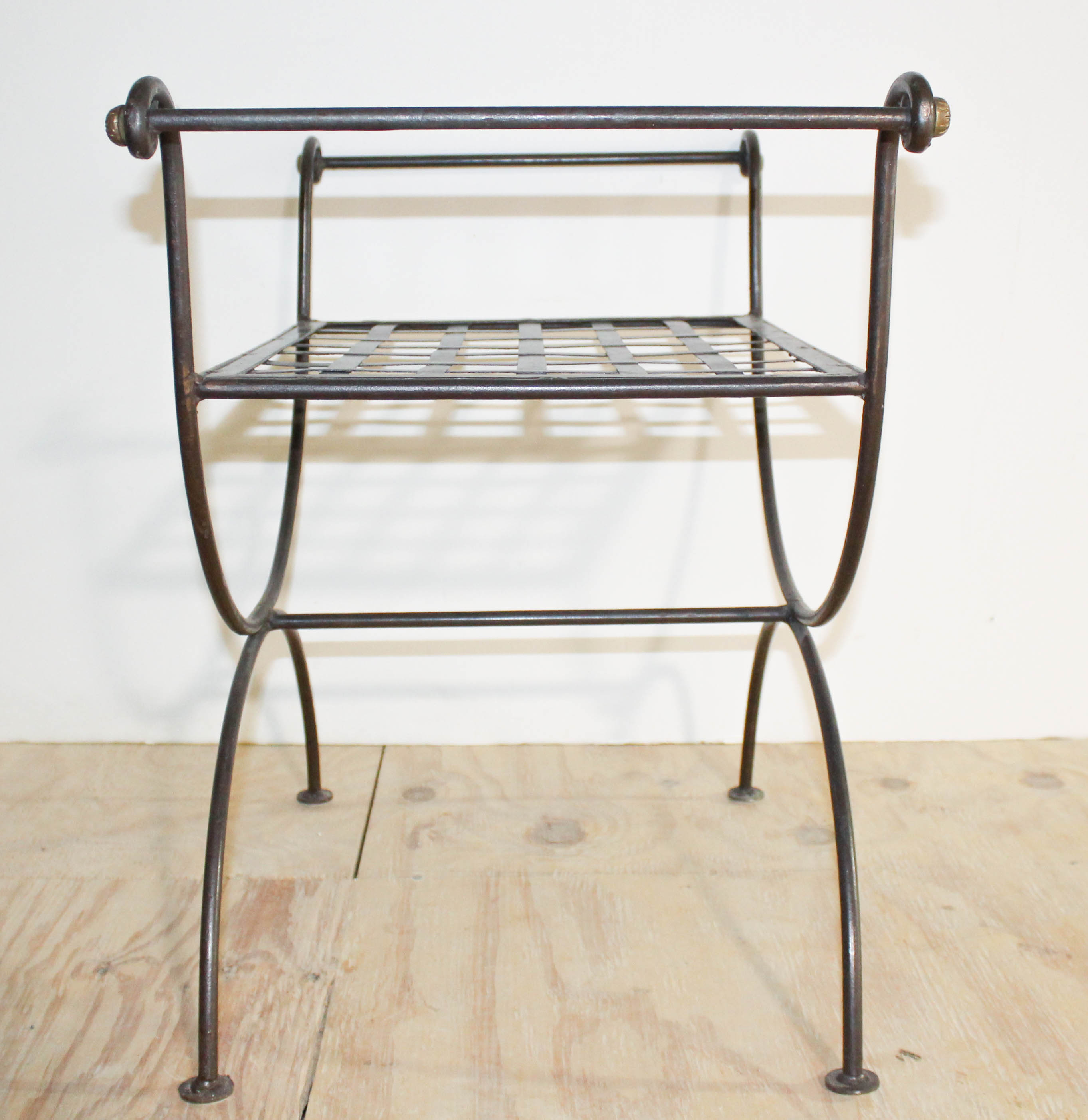 Elegant Neo-Classical Steel Curule Bench