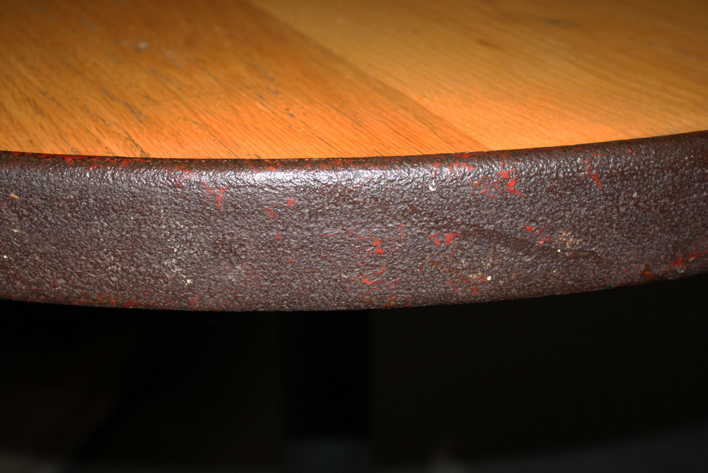 Pair of Reclaimed Iron Forged Oak Custom Tables